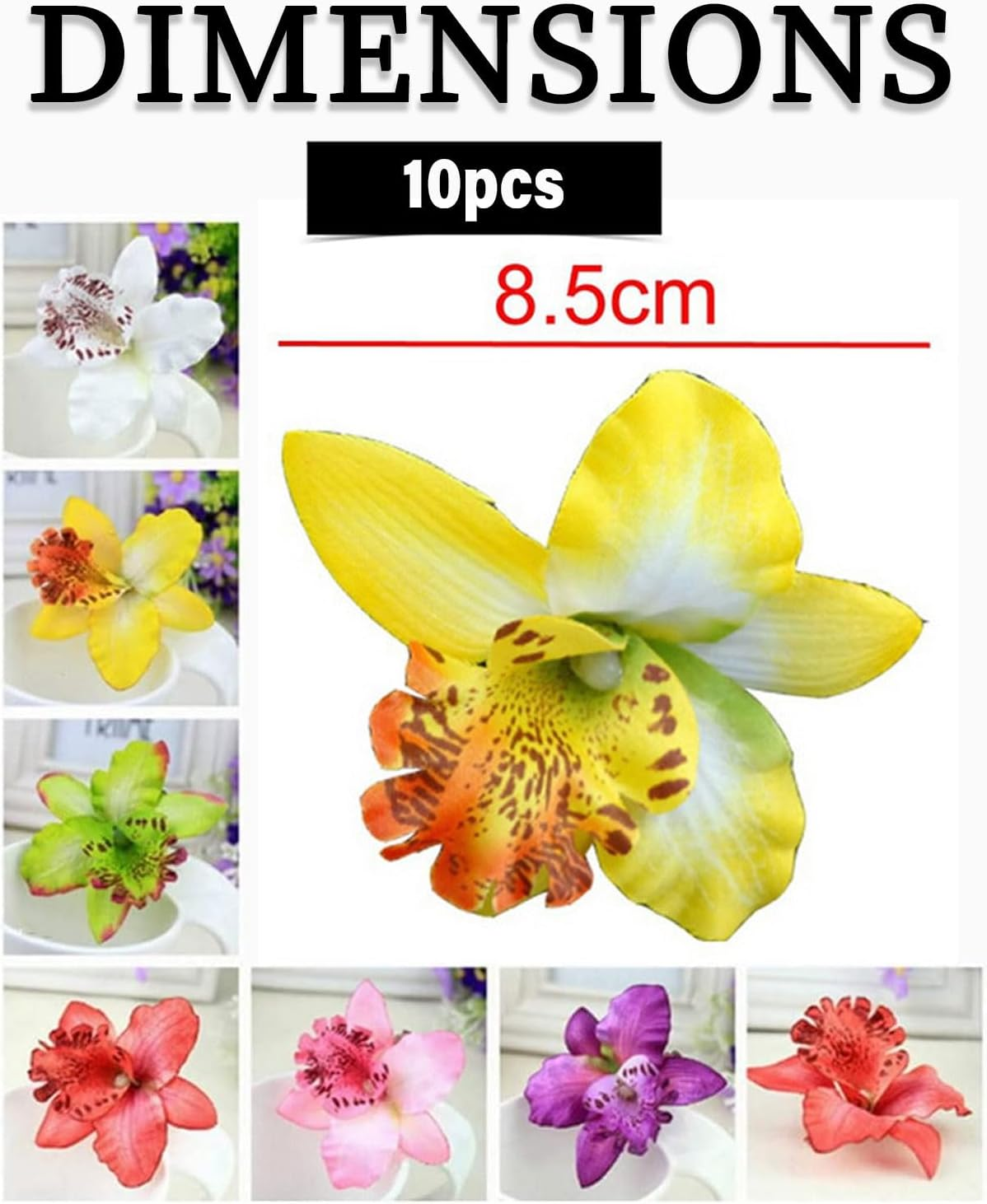 Zeayebsr Pack of 10 Hawaiian Flower Hair Clips, Plumeria Hibiscus, Foam Hair Clip for Women, Flower Hair Clip, Artificial Flower Clips for Summer Beach Holiday Outfit Bridal Wedding Party