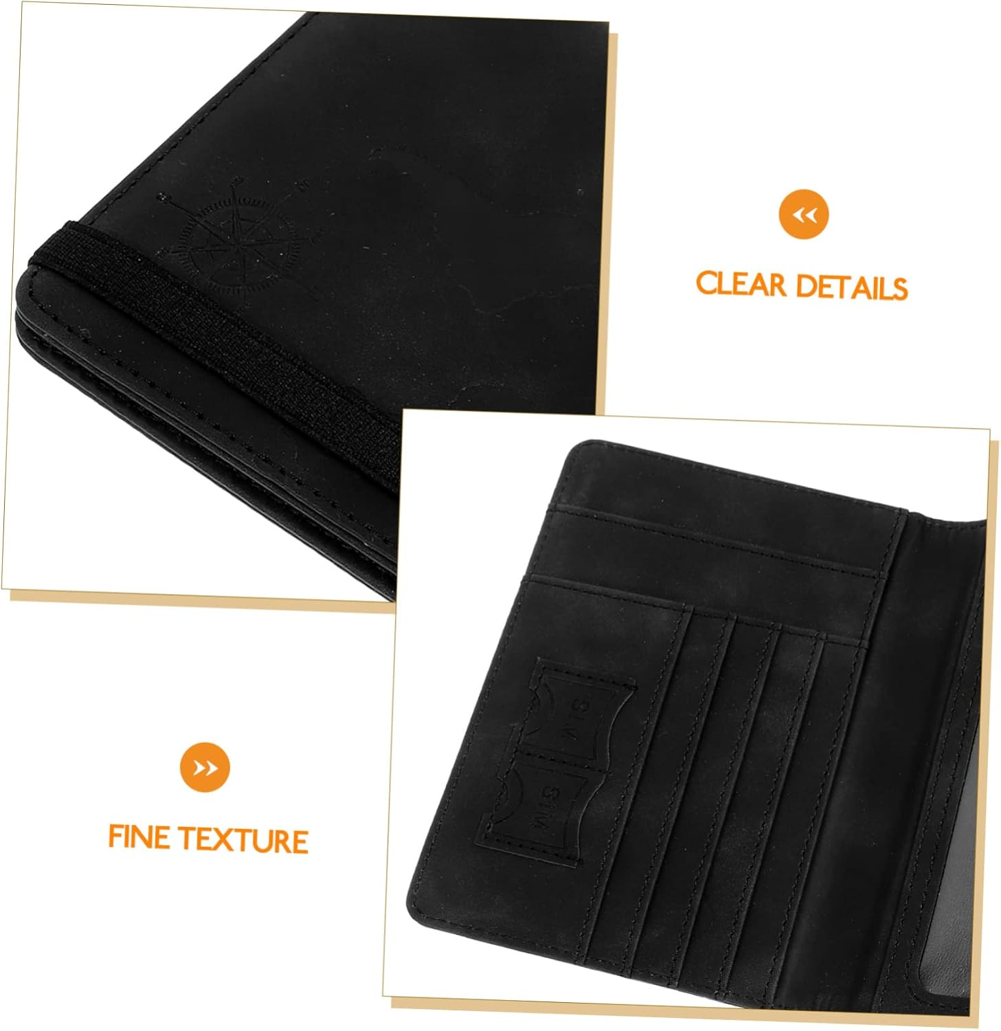 VANZACK Travel Holder Elastic Band Pu Map Design Multi-Card Slots Lightweight Travel Organizer for Tickets Id More image number 5