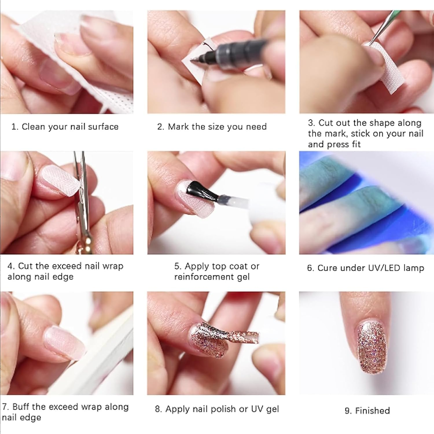 Tavvke 2 Rolls Self-Adhesive Silk Nail Wraps, anti Damage Tape for Repairing Broken Nails and Fingernail Extension, Reinforcement Bandage for Home DIY & Salon Use image number 6