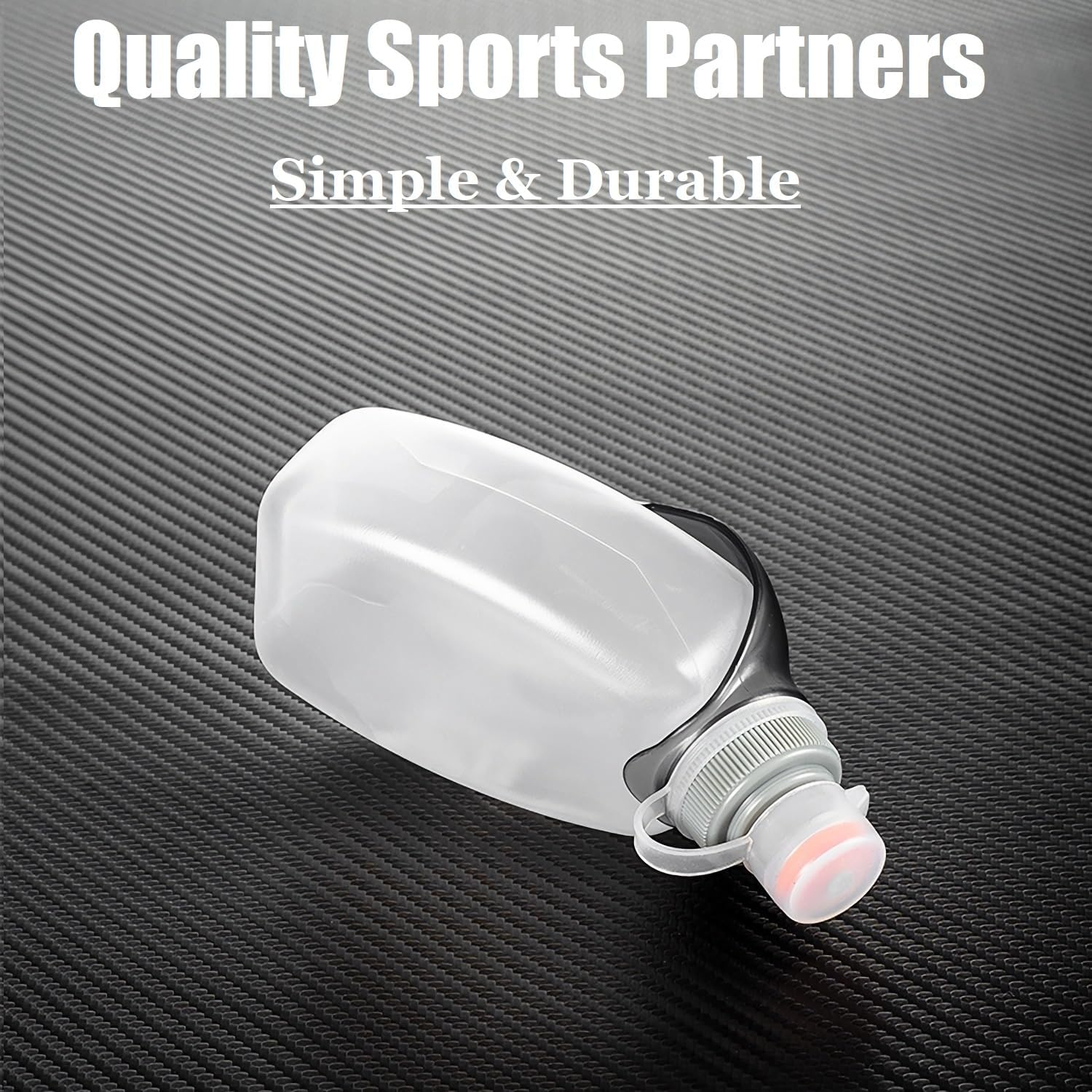 HECHZSO Water Bottle for Running No Bounce Water Bottle with Clip and Cover Cap,Bpa-Free Plastic, 8.8Oz (250Ml) for Running/Marathon/Walking/Hiking/Cycling/Trail/Skiing (2 Pack)