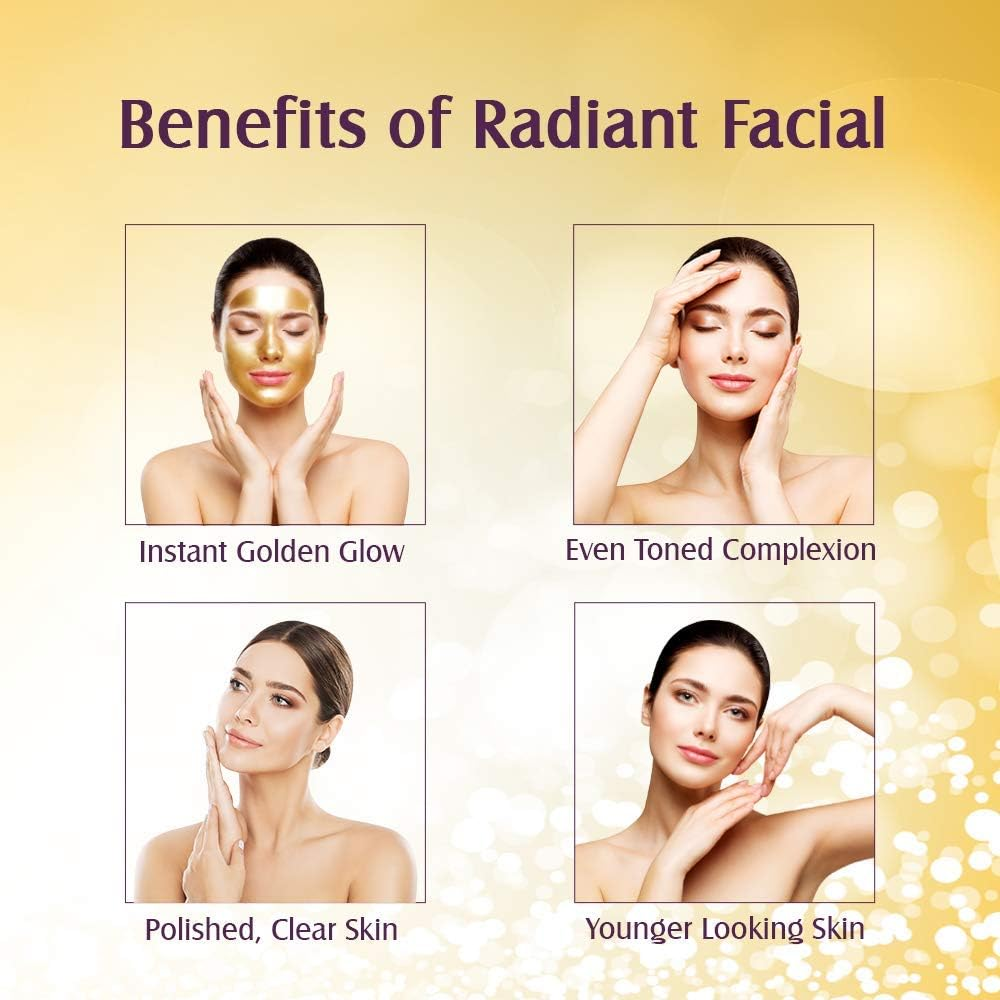 Lotus Herbals Radiant Gold Facial Kit for Instant Glow with 24K Pure Gold & Papaya 170G (Multi Use) image number 2