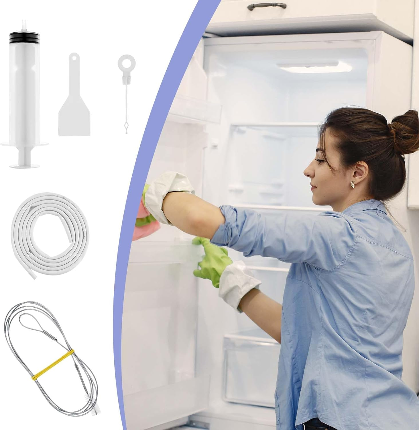 5 PCS 45'' Sunroof Drain Cleaning Tool, Fridge Water Line Cleaner Compatible with Lines for 1.4 M/54 In, for Cleaning Water Dispenser, Refrigerator, Car Sunroof Drain Holes image number 4