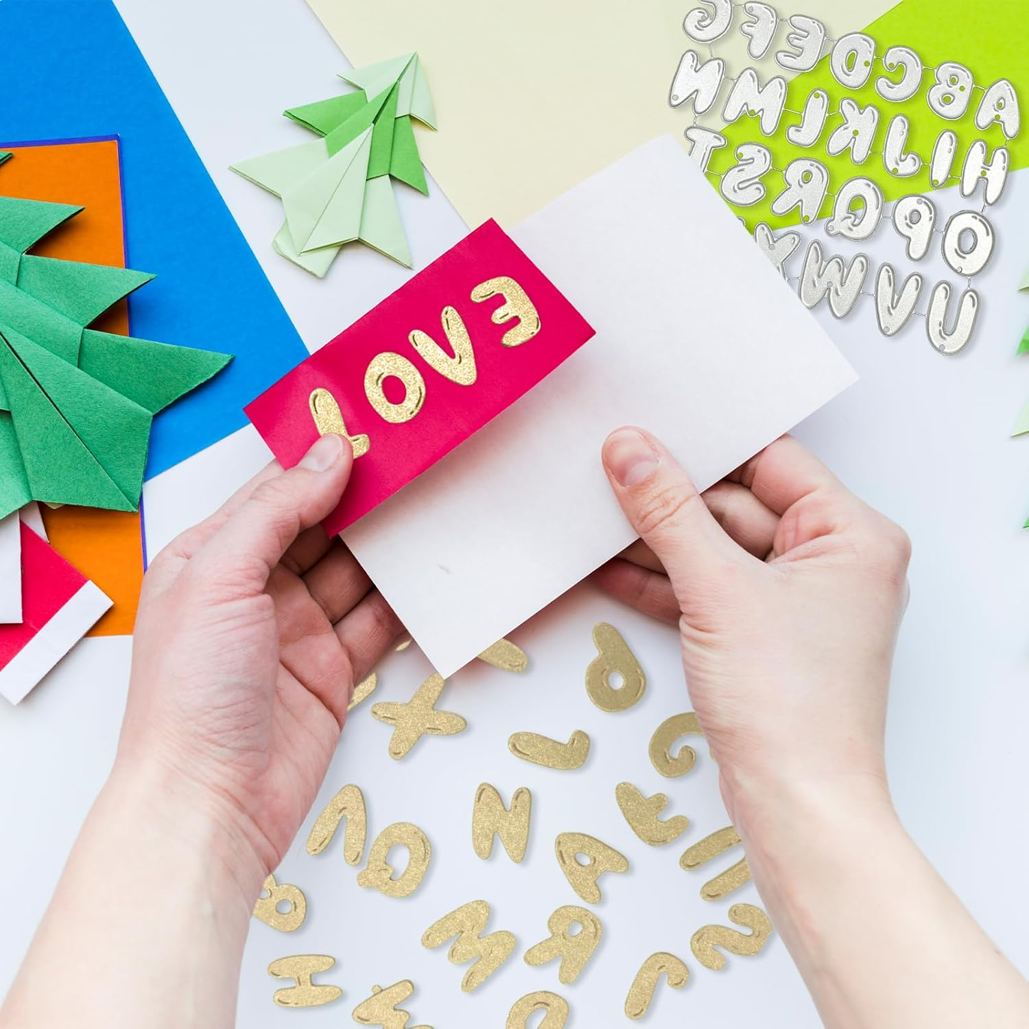 NILLOS Alphabet Cutting Dies, 26 PCS DIY Etched Craft Dies for Scrapbooking, Card Making (About 1.5 X 2 Cm/0.59 X 0.78 In) image number 6