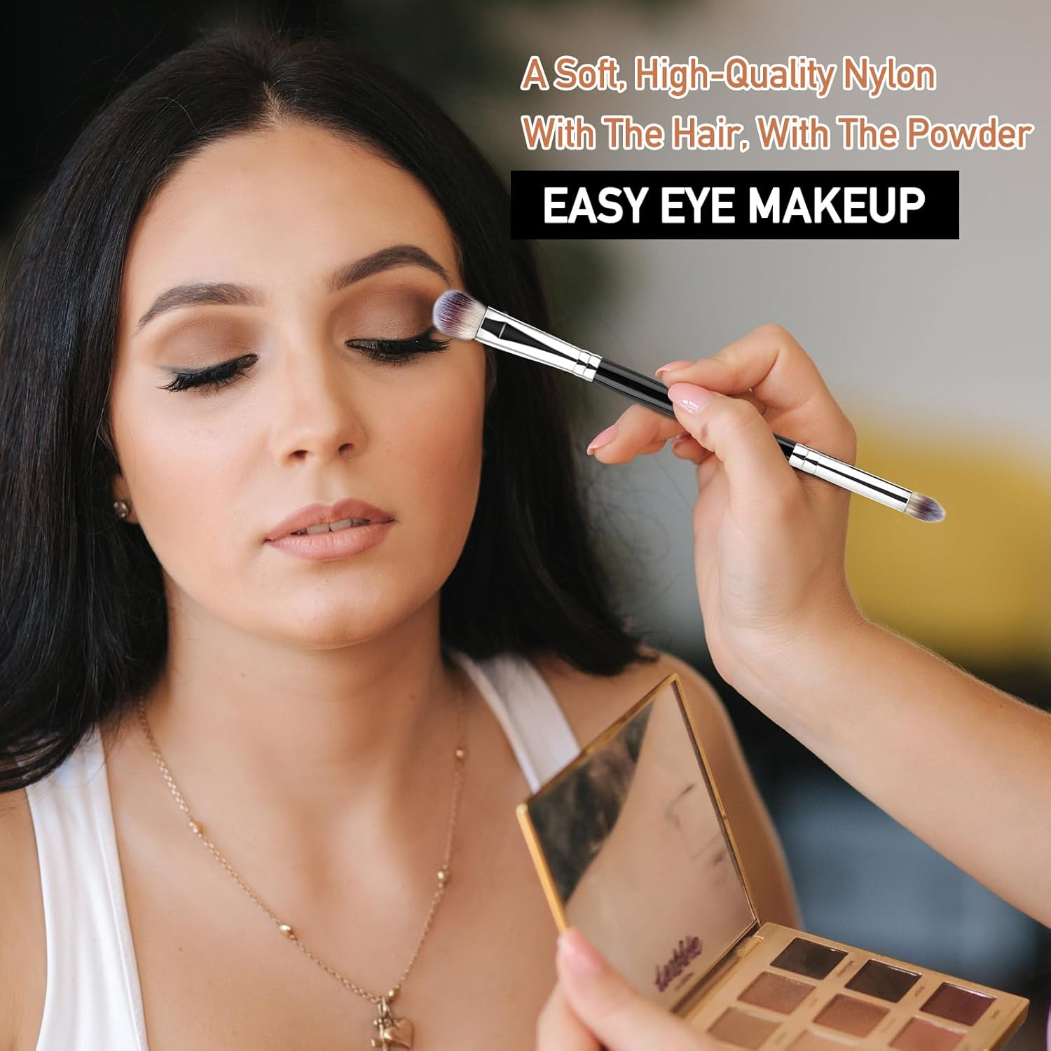 Eyeshadow Brush Eye Makeup Brush Professional Blending Eyeshadow Makeup Brushes for Concealer Eyebrows Eyeliner Soft Hairs Makeup Tool (Black-Eb02) image number 2