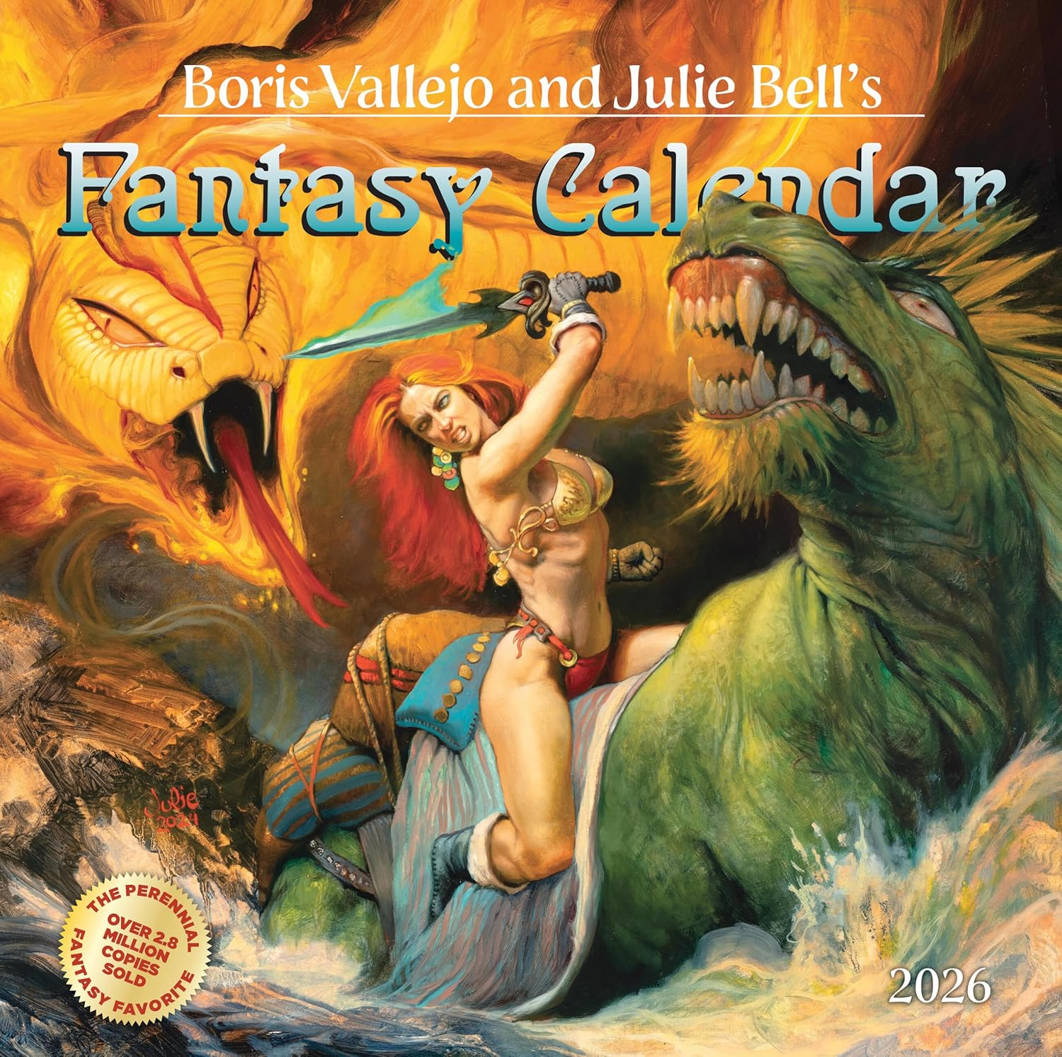 Boris Vallejo and Julie Bell'S Fantasy Wall Calendar 2026