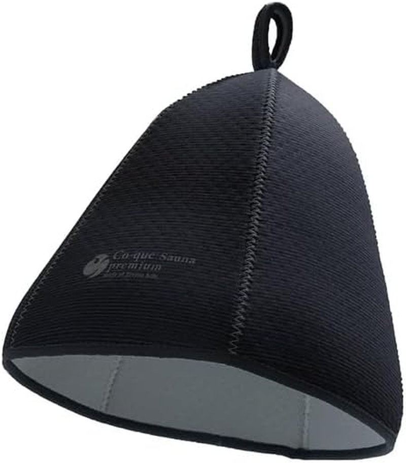 Co-Que] Breathing Sauna Hat, Sauna Goods, Men'S, Sauna, Heat-Resistant, Breathable, Comfortable, Sweat Wicking, Quick Drying, Super Water Repellent, Unisex, Deep, Ear Guard, Keeps Your Hair, Black