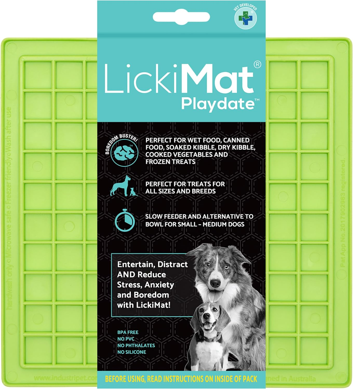 Lickimat Classic Buddy, Slow Feeder for Dogs, Boredom and Anxiety Reducer; Perfect for Food, Treats, Yogurt, or Peanut Butter. Fun Alternative to a Slow Feed Dog Bowl, Turquoise image number 1