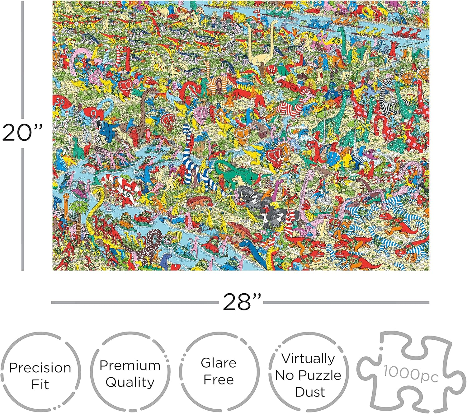 AQUARIUS Where'S Waldo Dinosaurs 1,000Pc Puzzle image number 6