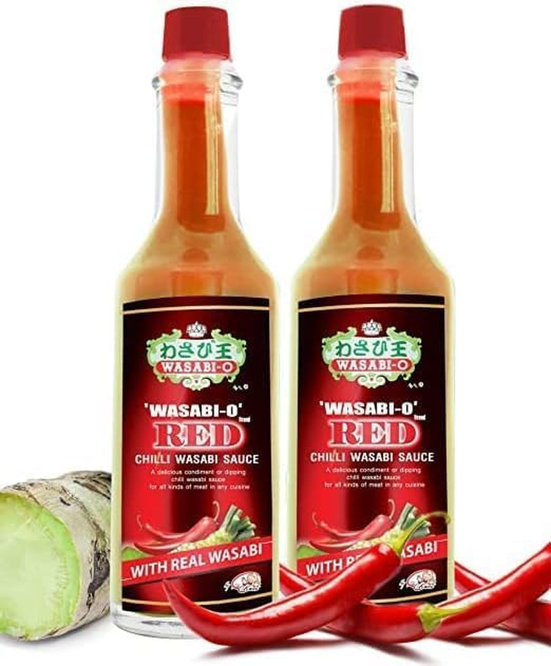 Wasabi O Red Chili Hot & Spicy Sauce - Fresh Made Japanese Sauce with Pure & Real Wasabi, Gluten Free & Vegan Wasabi Sauce for Steak & Sushi, 55G Bottle (Pack of 2) image number 2