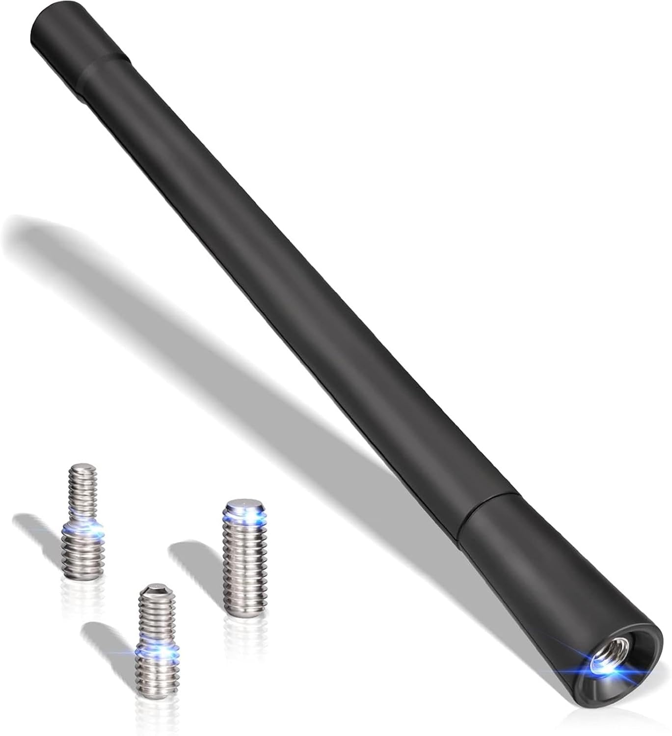 Universal Car Radio Antenna 7 Inch, Flexible Rubber Car Antenna Mast Replacement with M4 M5 M6 Thread Adapter(Color:Black) image number 5