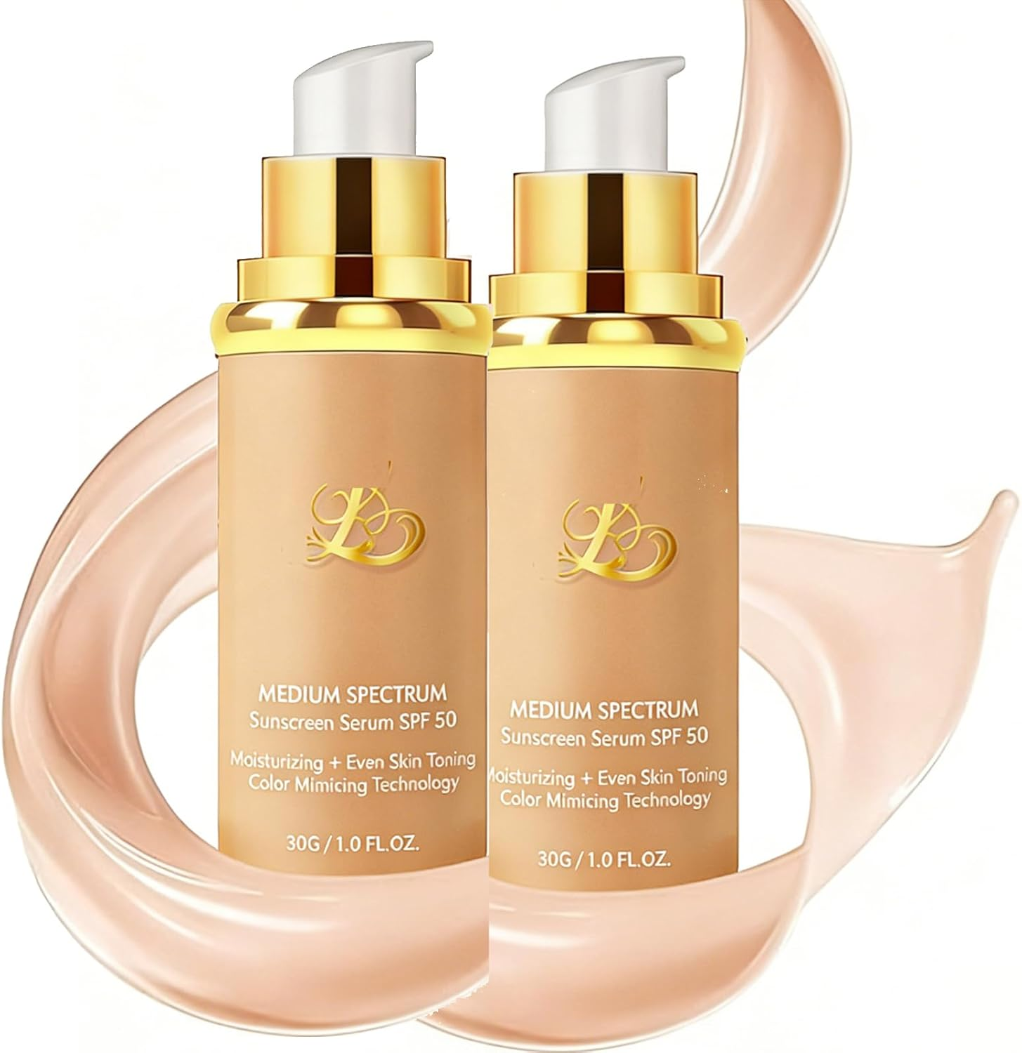 4-In-1 Colour Changing Foundation, Medium Spectrum Biomimic Foundation Makeup for Mature Skin, Long-Lasting & Waterproof Full Coverage Concealer for All Skin, 2 Pack