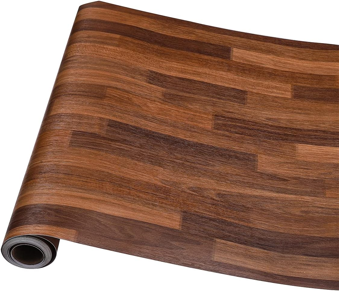 Self Adhesive Wood Butcher Block Contact Paper for Kitchen Countertop Cabinets Door Table Desk Furniture Decal Wallpaper 15.7X117 Inches (Dark Color) - Dark Color image number 2