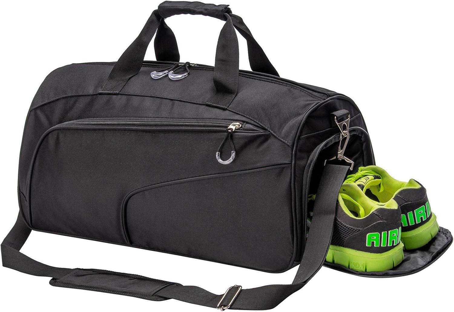 Kuston Sports Gym Bag with Shoes Compartment &Wet Pocket Gym Duffel Bag Overnight Bag for Men and Women - Grey image number 6