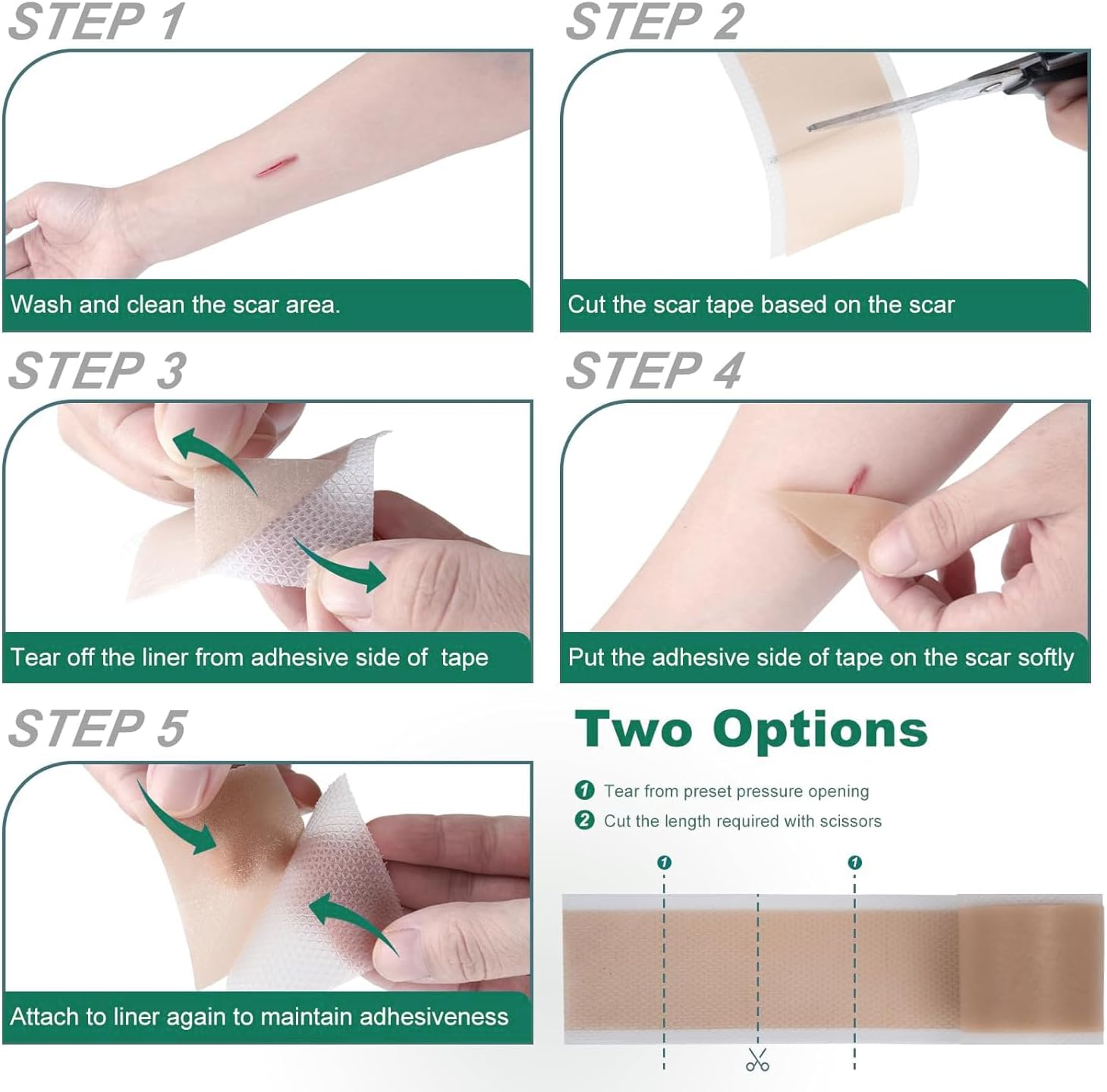 Silicone Scar Sheets & Tape for Surgical Scars, C-Section, Tummy Tuck | Scar Removal Strips to Repair, Fade & Remove Keloid Bumps | 1.5M Roll (4X150Cm) | Hypoallergenic, Reusable Medical Grade