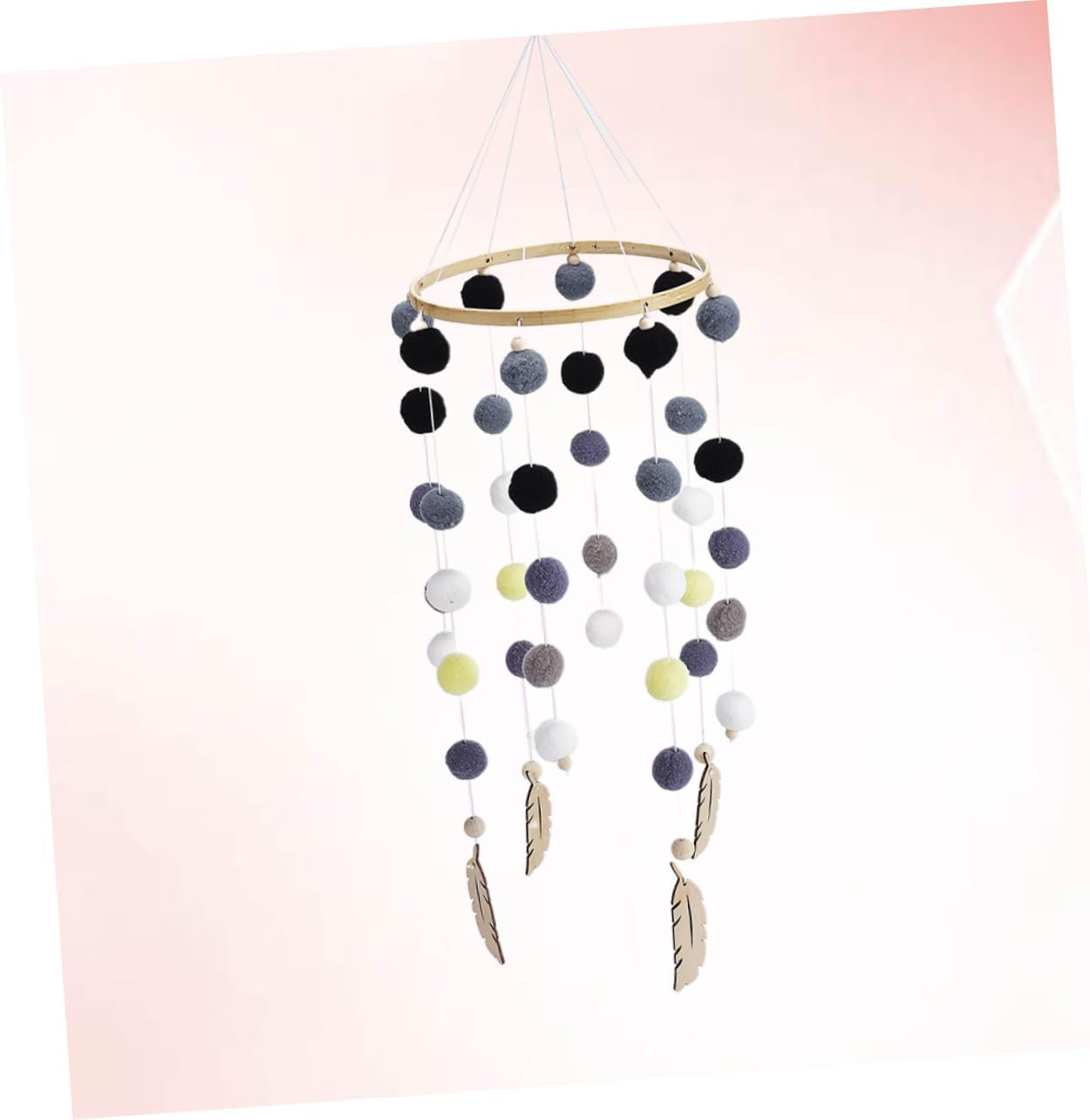 Hairball String Pendant Wall Hanging Decor Grey Adorable Livingroom Hangings Wall Ornament for Home Shop for Cottagecore Decor image number 5