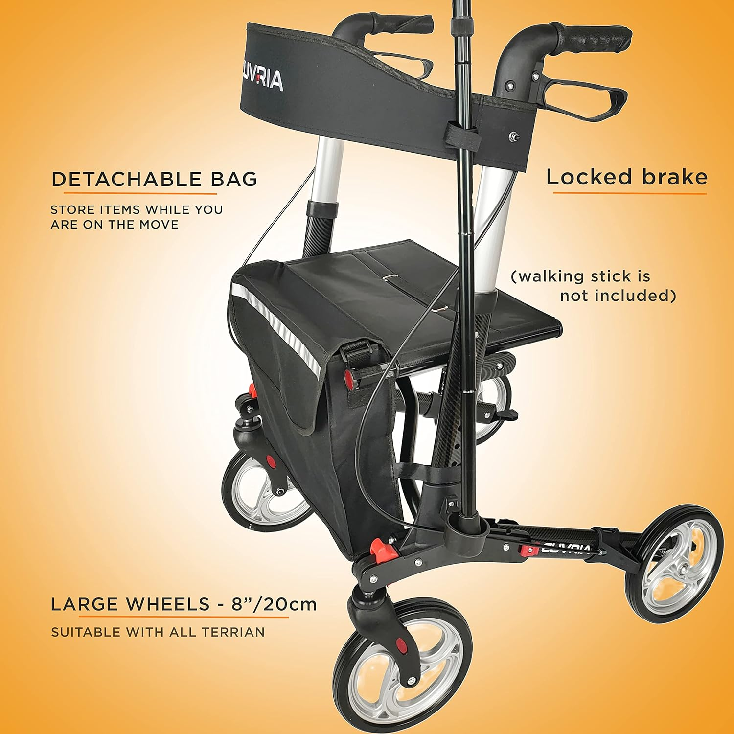 Australia Rollator|4 Wheel Walkers with Seat and Brakes for Seniors, Rollator Walker with Seat, Backrest, Basket, Large Wheels- Easy Folding Senior Walker Lightweight Mobility Walking Aid for Adult image number 4