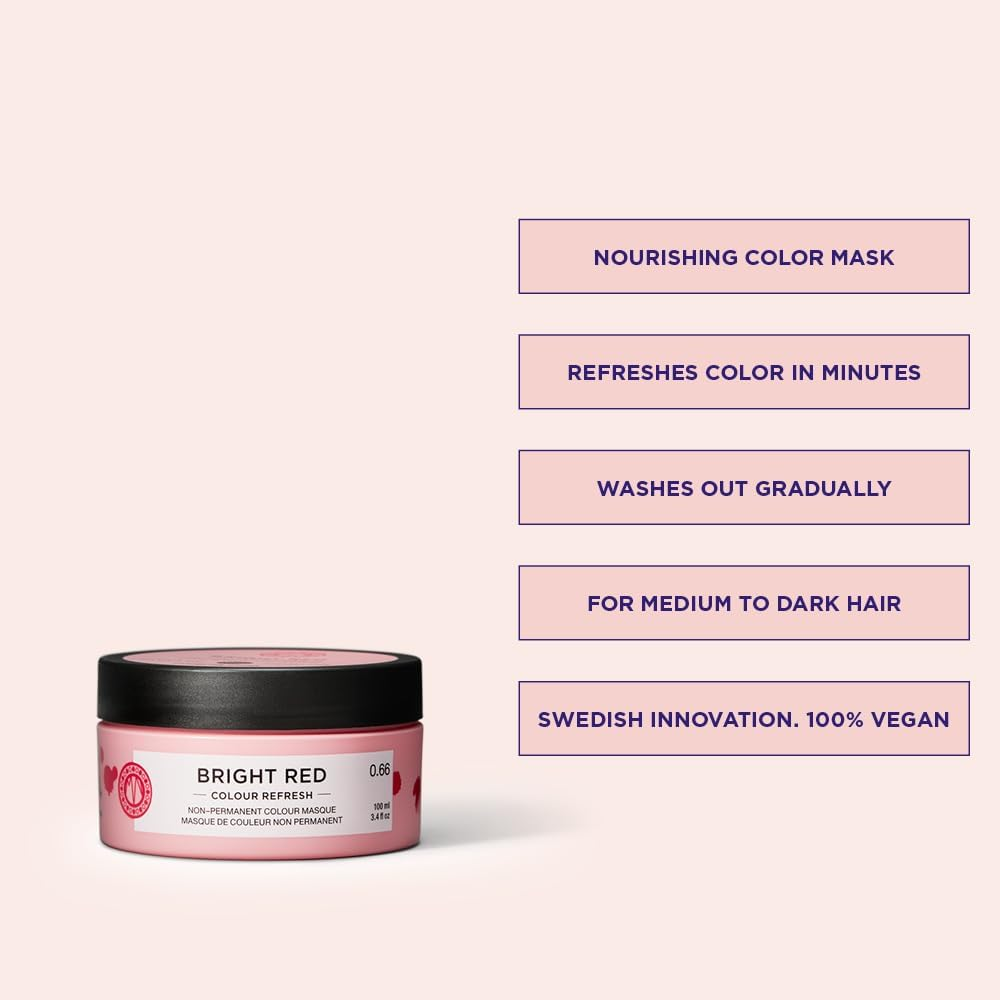 Maria Nila Colour Refresh Bright Red 100 Ml a Revolutionary Colour Mask for Refreshing and Intensifying Hair Colour