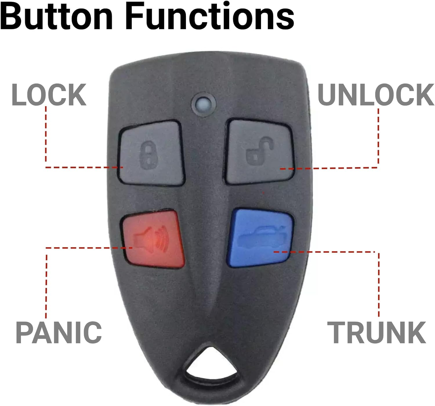 QSDIYRF 4-Button Car Remote Control Compatible with Ford Falcon/Fairmont/Fairlane/Xr6/Xr8/Fpv AU Series 2 & 3 1999-2002 AU2/AU3 Vehicle Models, 304Mhz Complete Remote Replacement, 1 Pack image number 3