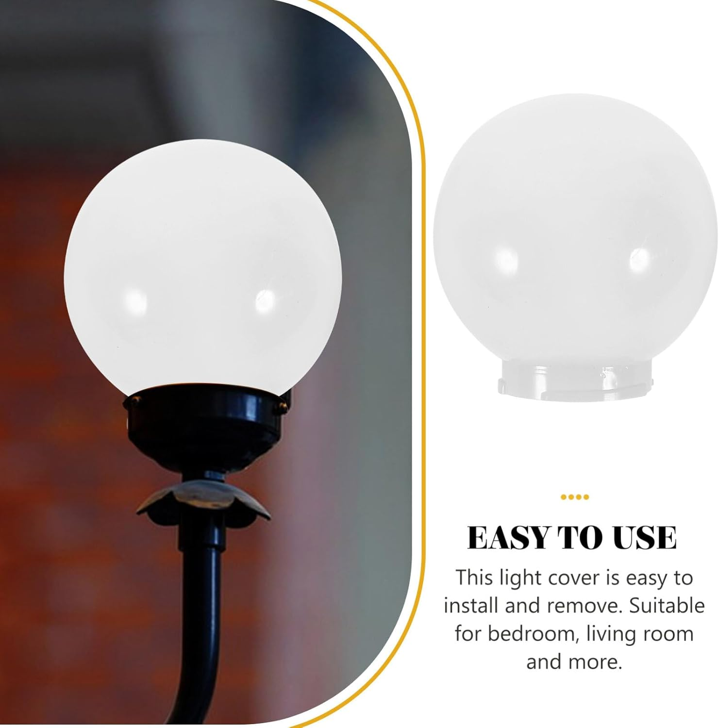 Ball Lampshade Acrylic Globe Lampshade for Wall Sconces (150Mm Diameter) Replacement Light Globes Fixture Replacement Globes Shades round Globe Lamp Shade Post Fan Decorate Frosted image number 5