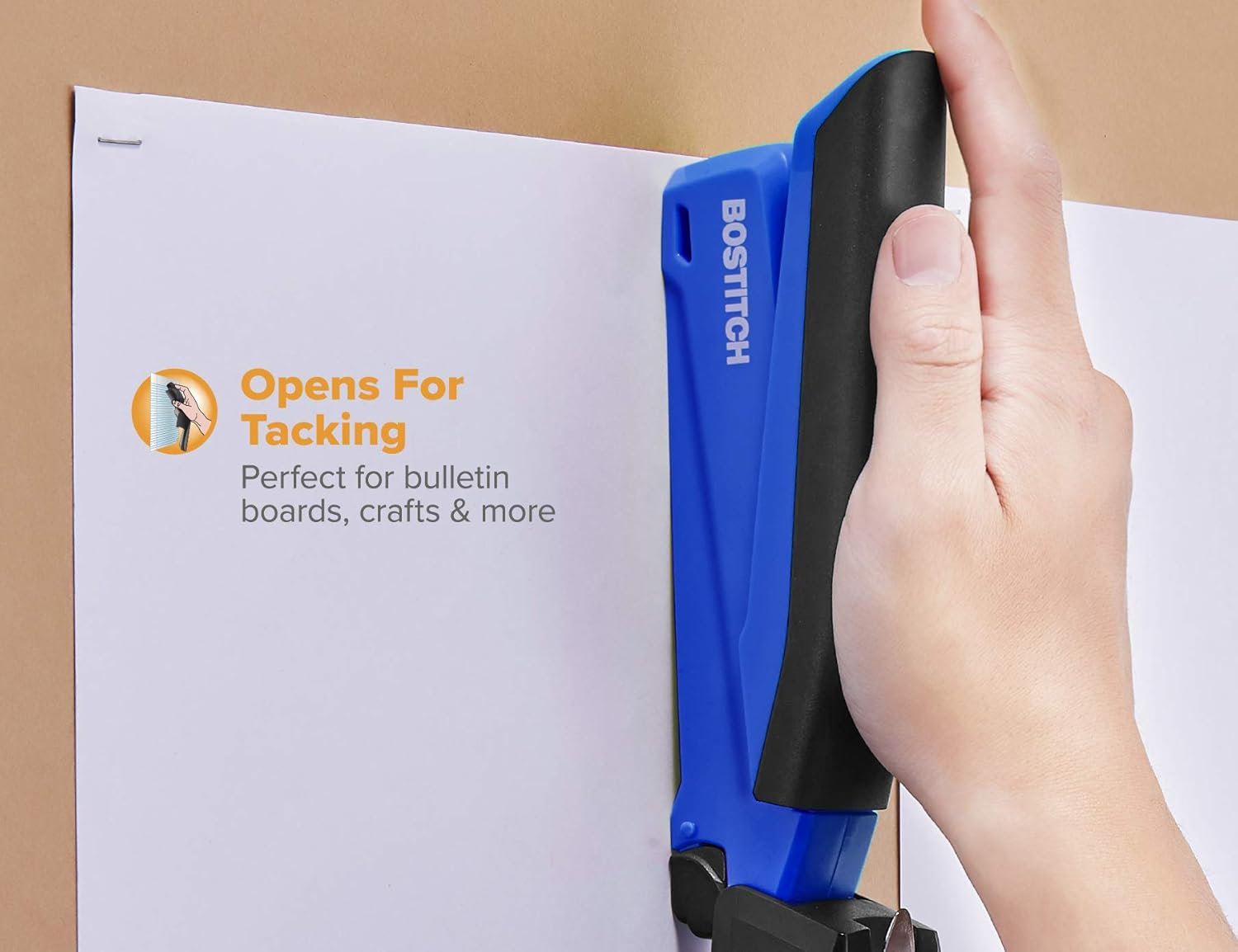 Paperpro Inpower20-3 in 1 Stapler - One Finger, No Effort, Spring Powered Stapler, Blue (1122) - Black/Gray image number 5