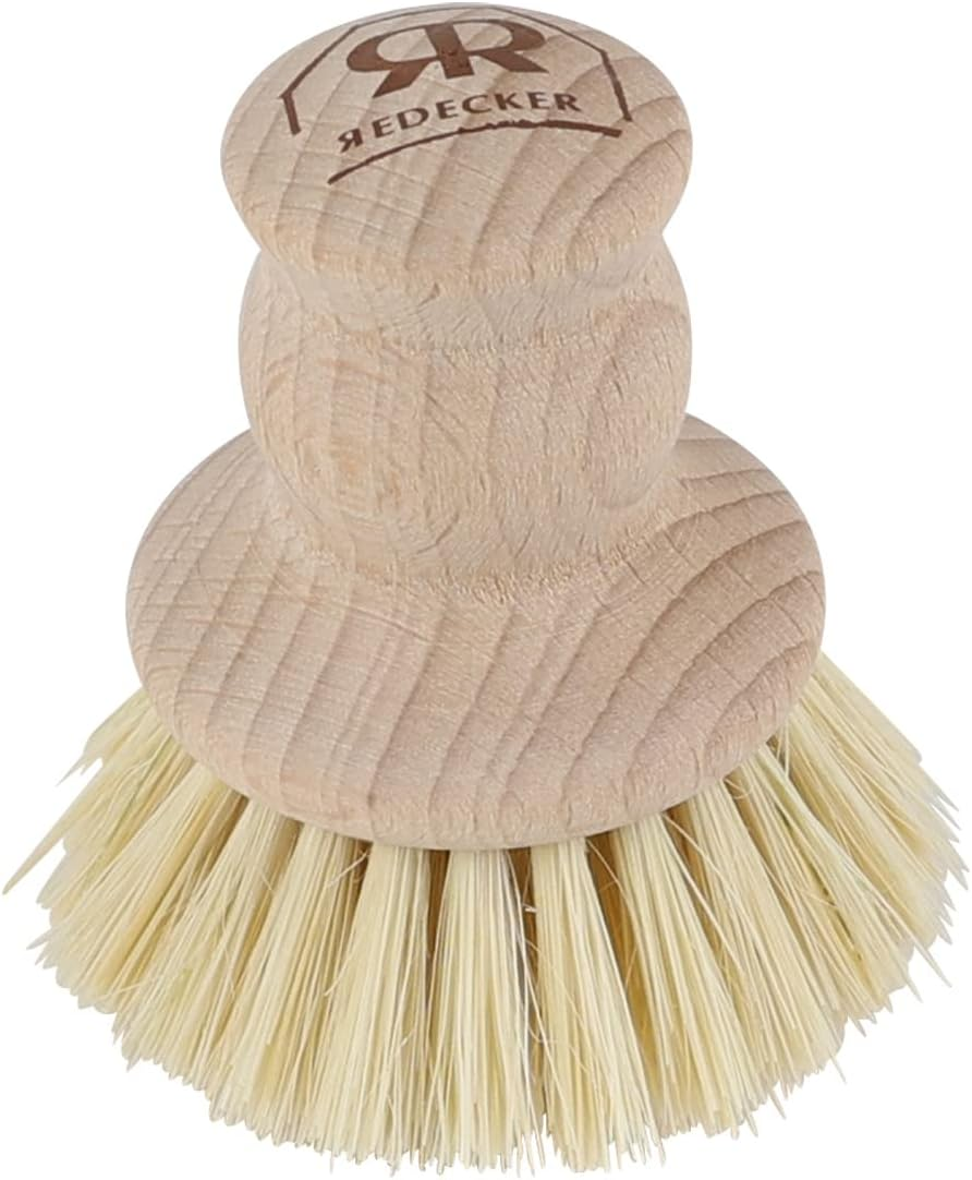 Redecker Wood Kitchen Brush Hard Plant Fiber Mix Brown