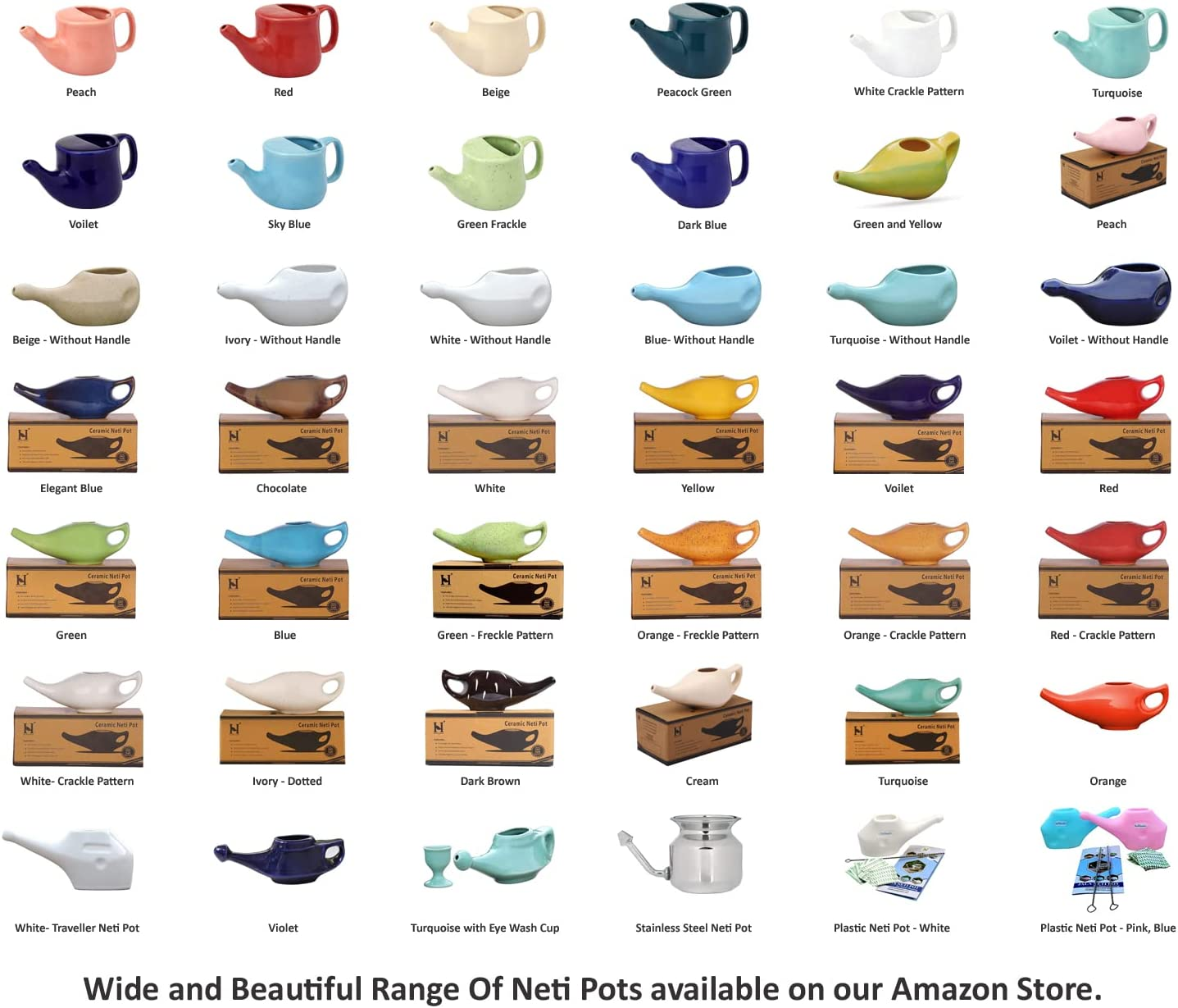 Healthgoodsin - Porcelain Ceramic Neti Pot for Nasal Cleansing Orange | Natural Treatment for Sinus, Infection and Congestion | Neti Pot with 10 Sachets of Neti Salt + Instructions Leaflet image number 5