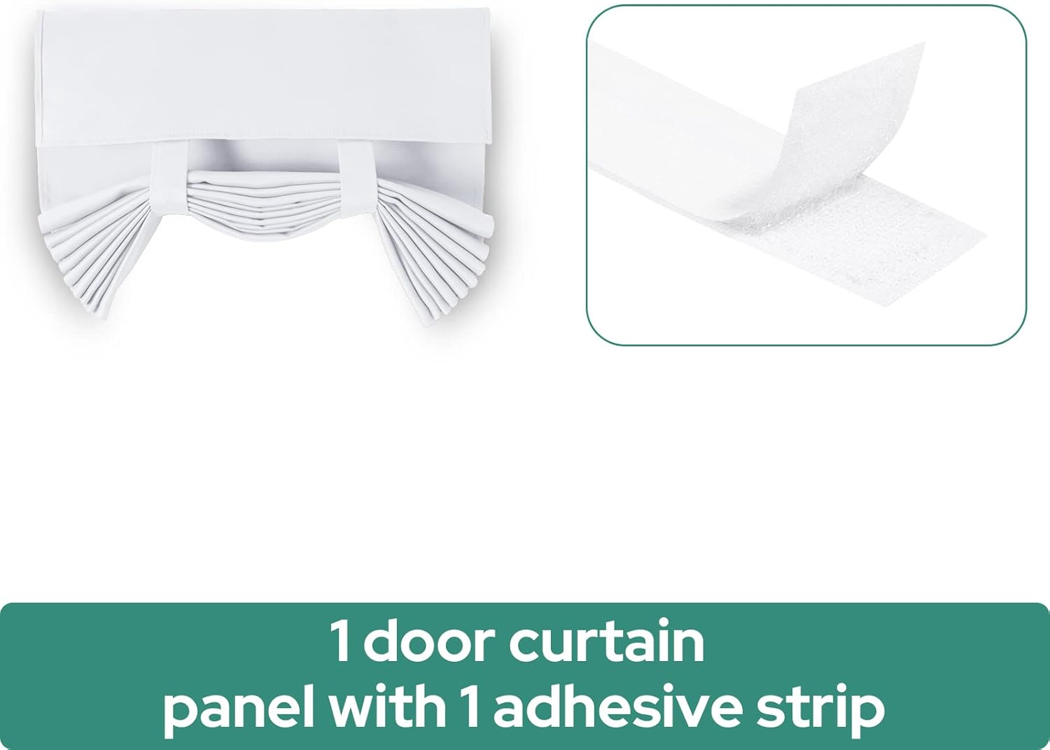 HOMEIDEAS Pure White French Door Curtains, 26 X 40 Inch, 1 Panel, Unlined, Velvet Blend, Tie Top, Indoor, Hallway image number 3