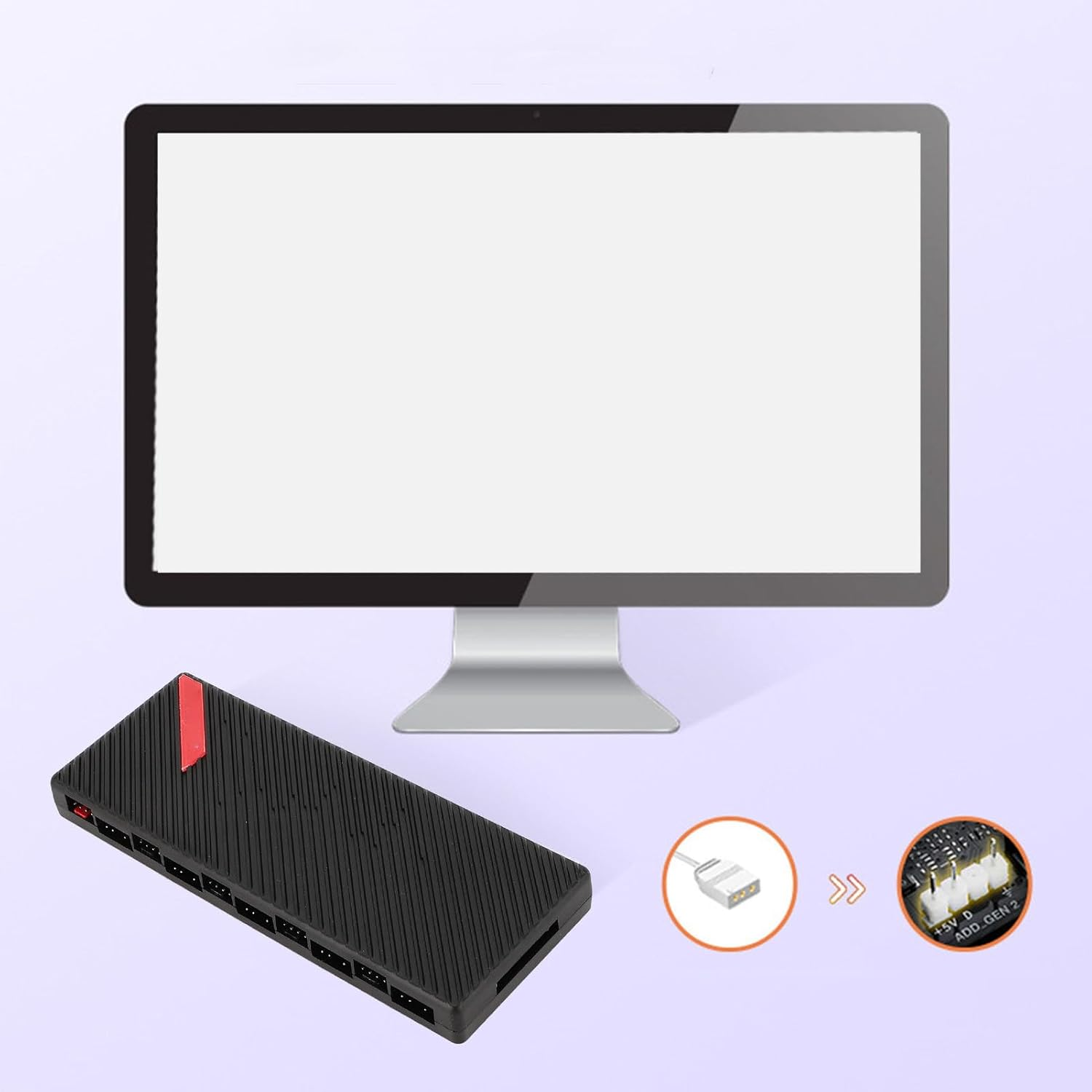 ASHATA 5V 3Pin PWM ARGB Fan Hub with 10 PWM and 10 ARGB Ports, Supports Fans, ARGB Fans, ARGB LED Strips, SATA Power, Magnetic Back Plate Design image number 3