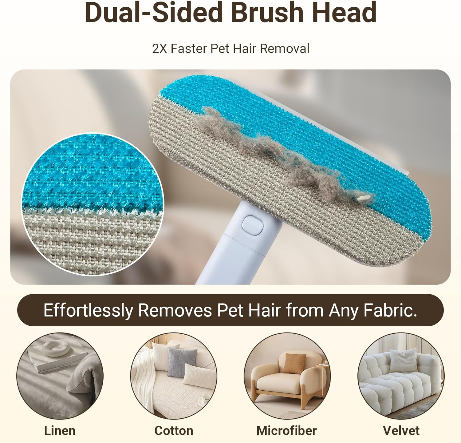 KIYILEAF Reusable Pet Hair Remover for Dogs & Cats, Washable Lint Cleaner for Furniture, Couch, Carpet, Car Seat, Clothing, Bedding image number 3