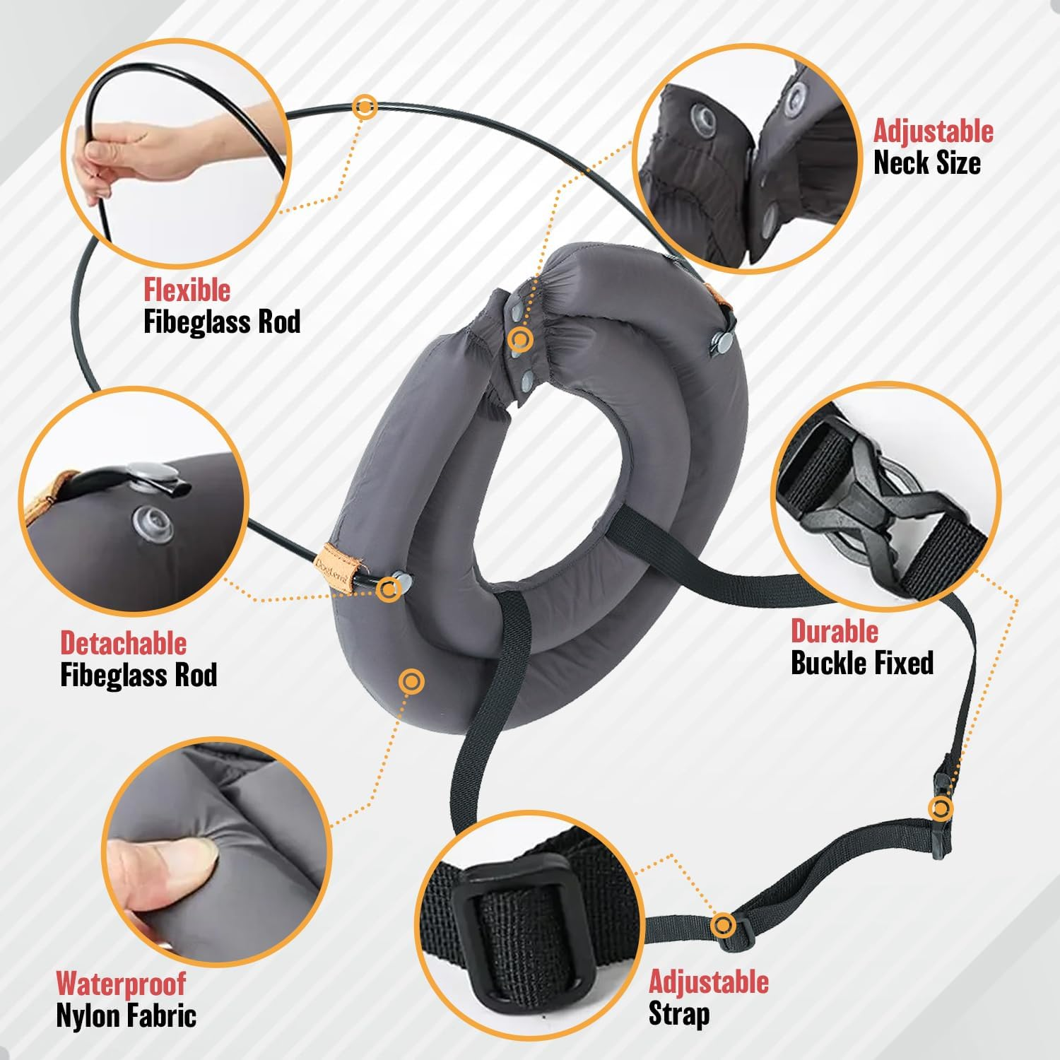 Blind Dog Halo Anti-Collision Harness &ndash; Face Guard for Blind Dogs, Adjustable & Waterproof with Detachable Fiberglass Rod &ndash; Ensures Safety, Prevents Bumps, Ideal for All Breeds & Sizes (Extra Small) image number 2