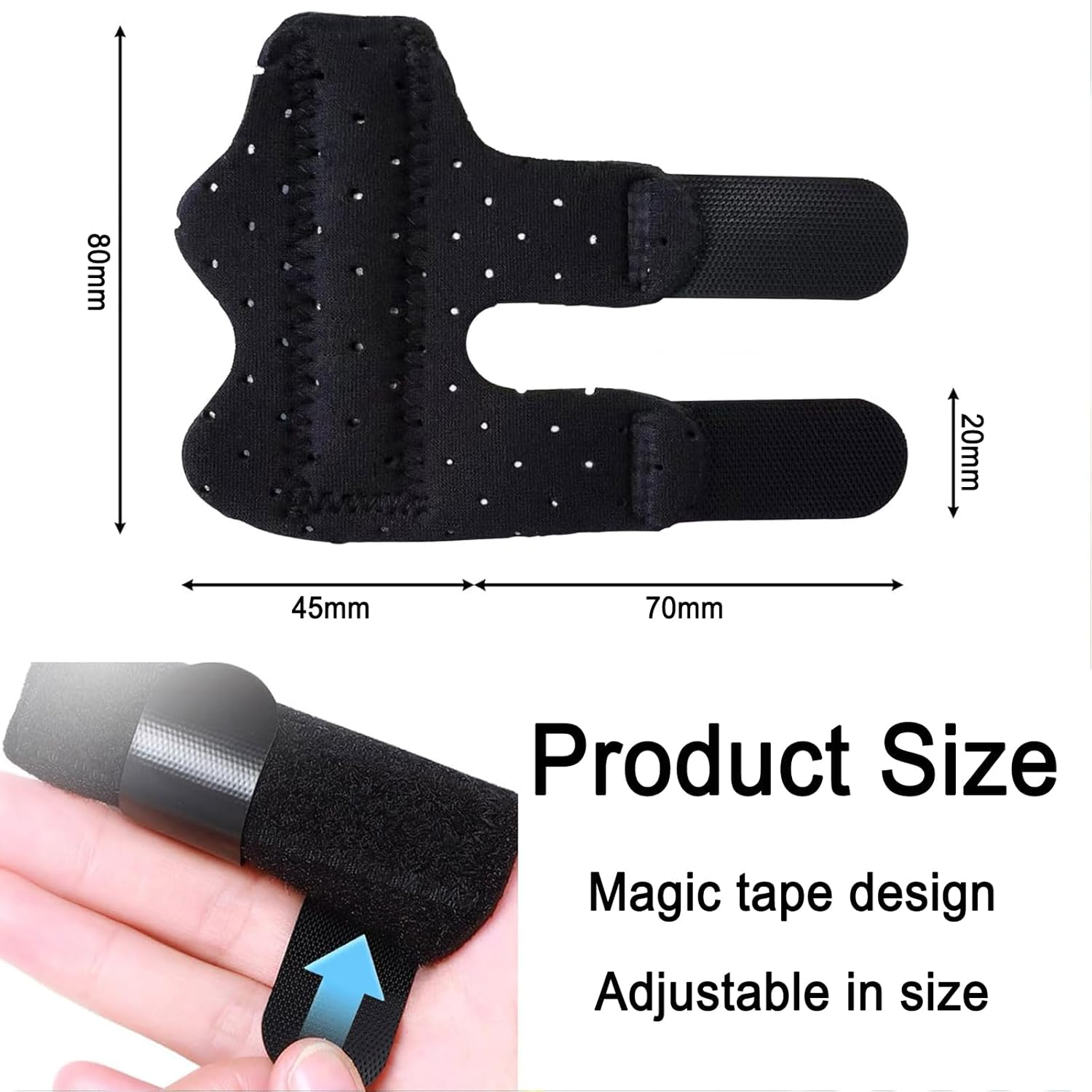 KOZTOL Finger Splint, 4Pcs Finger Brace Support Stabilizer, Adjustable Finger Brace for Index, Middle, Ring Fingers Straightening Arthritis Knuckle Immobilization image number 4