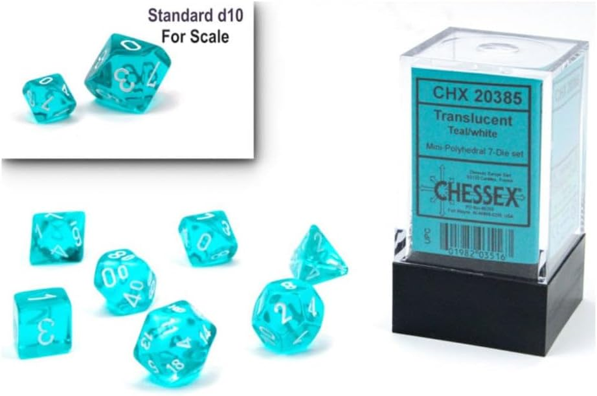 Chessex Mini Polyhedral 7D Translucent Style Dice Set