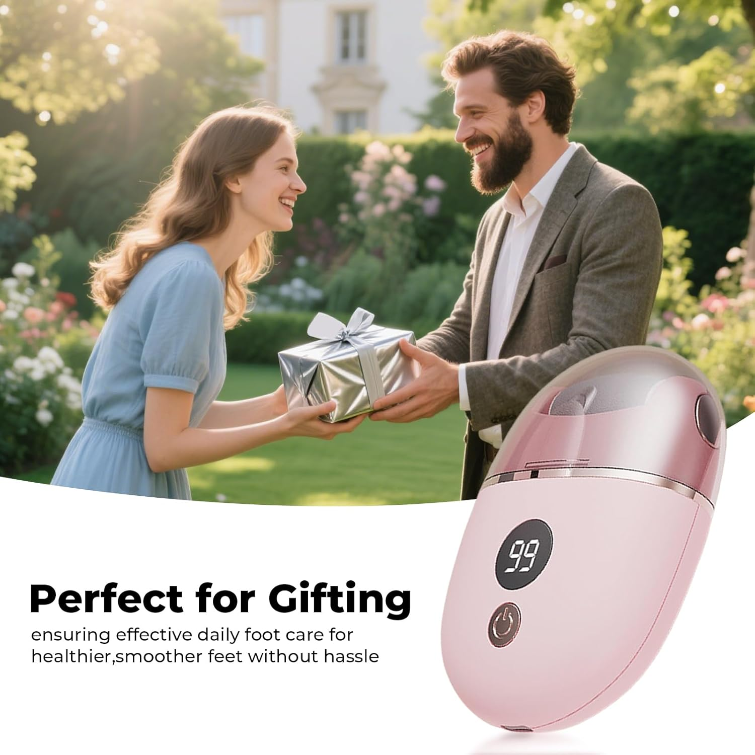 Electric Filer Shaver with 3 Heads - Electric Foot File, Shaver Combo Filer | Foot Callus Remover Grinder, Foot File Callus Remover, Grinder Rechargeable Professional Pedicure Tools for Men Women - White image number 3