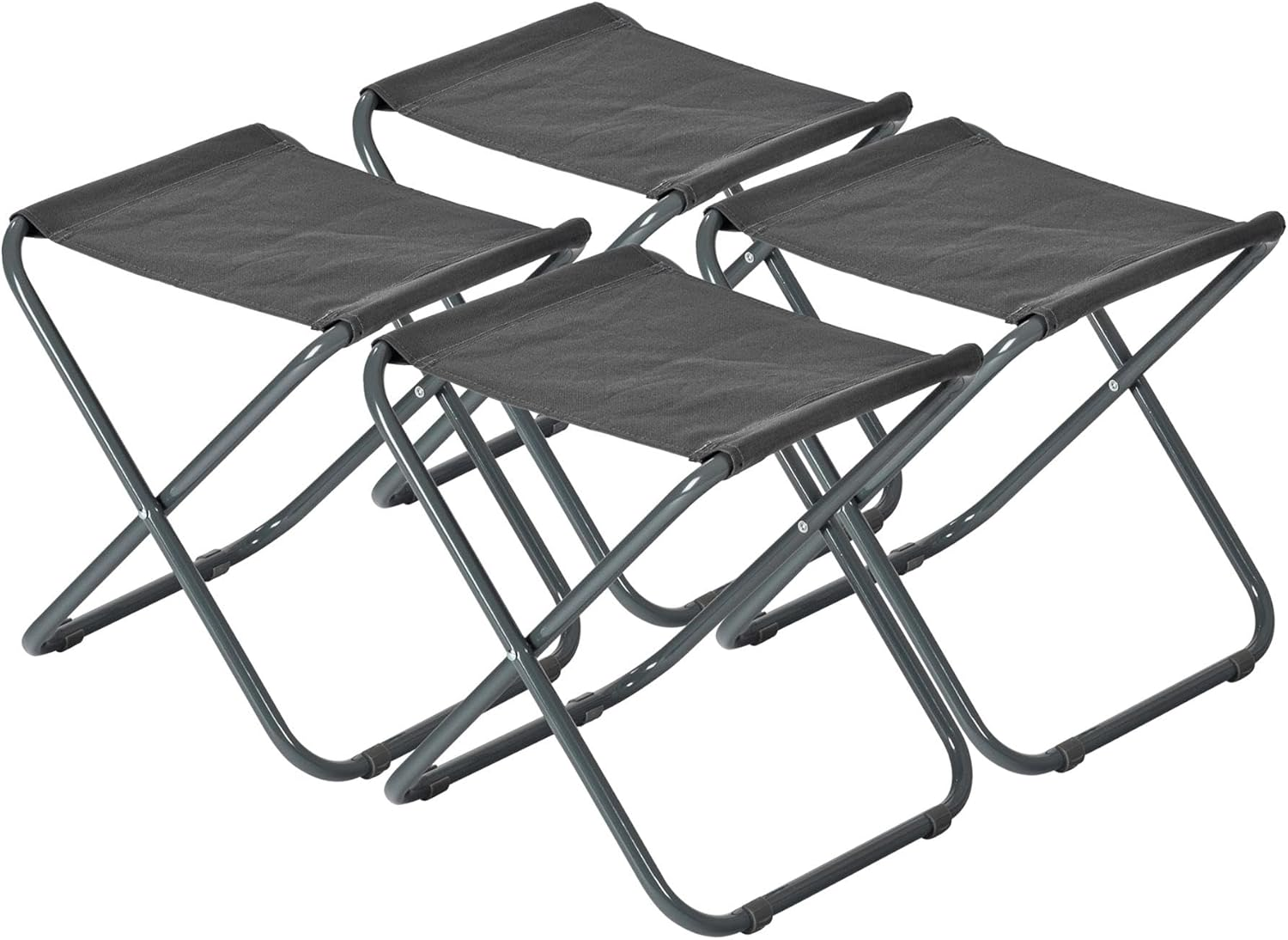 Harbour Housewares Folding Stool - Black - Pack of 1 - Canvas Camping Stool Adults Small Portable Lightweight Outdoor Foldable Garden Seat for Fishing, Travelling, Picnics