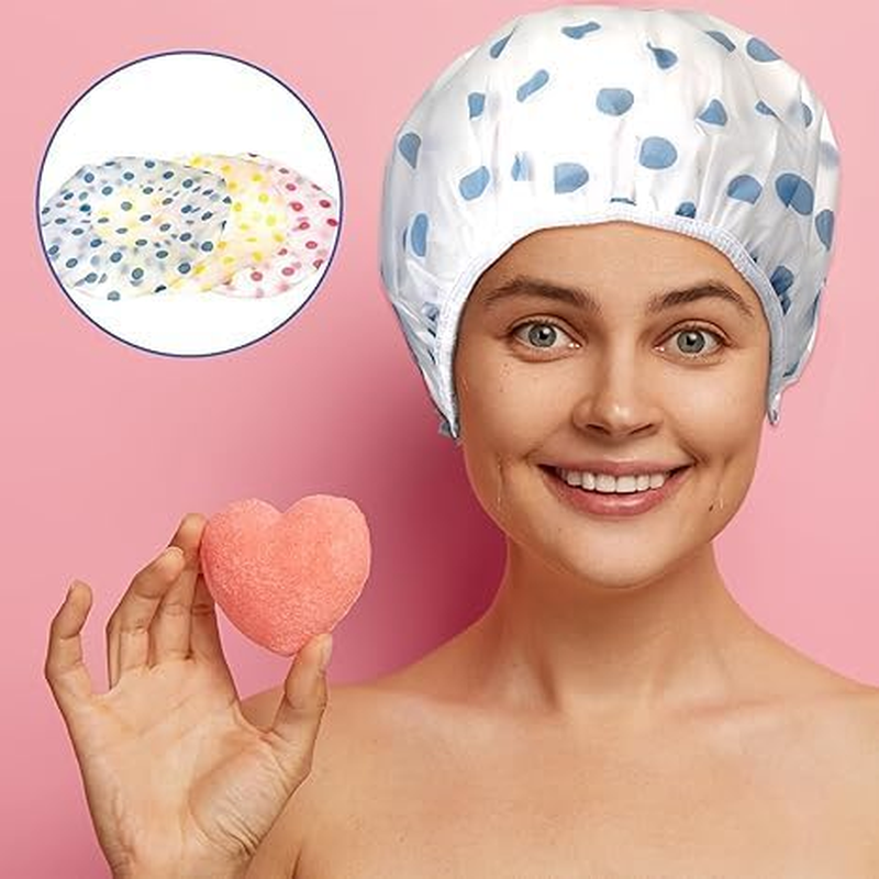 12 Pieces Durable Elastic Bathing Hair Caps, Reusable Waterproof Shower Caps, Lace Elastic Band Hair Bath Caps Beauty Salon Spa Shower Caps (Random Color) image number 5