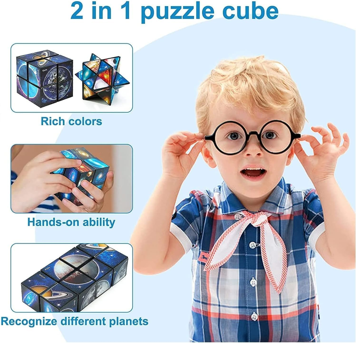 Star Cube Magic Cube 2 in 1 Set, Yoshimoto Cube Infinity Magic 3D Puzzle Cubes, Brain Development Puzzle Games for Children and Adults image number 3
