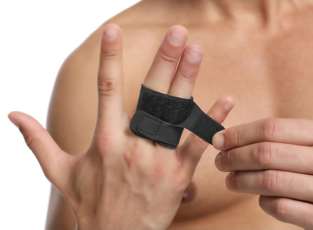 2 PCS Finger Sleeves for Support & Protection - Adjustable Finger Splints & Compression Wraps for Basketball, Tennis - Breathable & Lightweight Design for Two Finger Sports Injury Prevention (L) image number 5