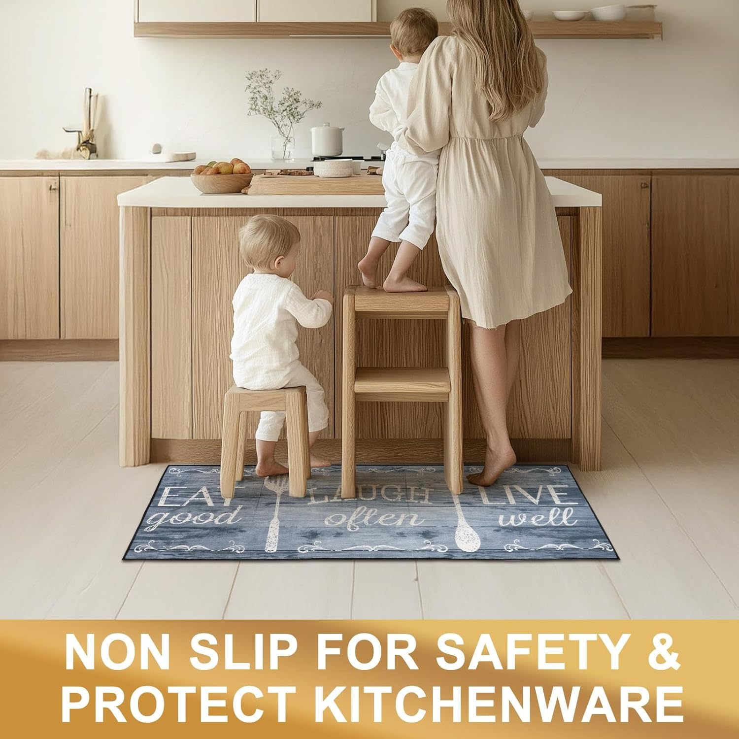 KANGA ROOM Kitchen Rugs, 2 Piece Washable Mats for Laundry & Hallway image number 6