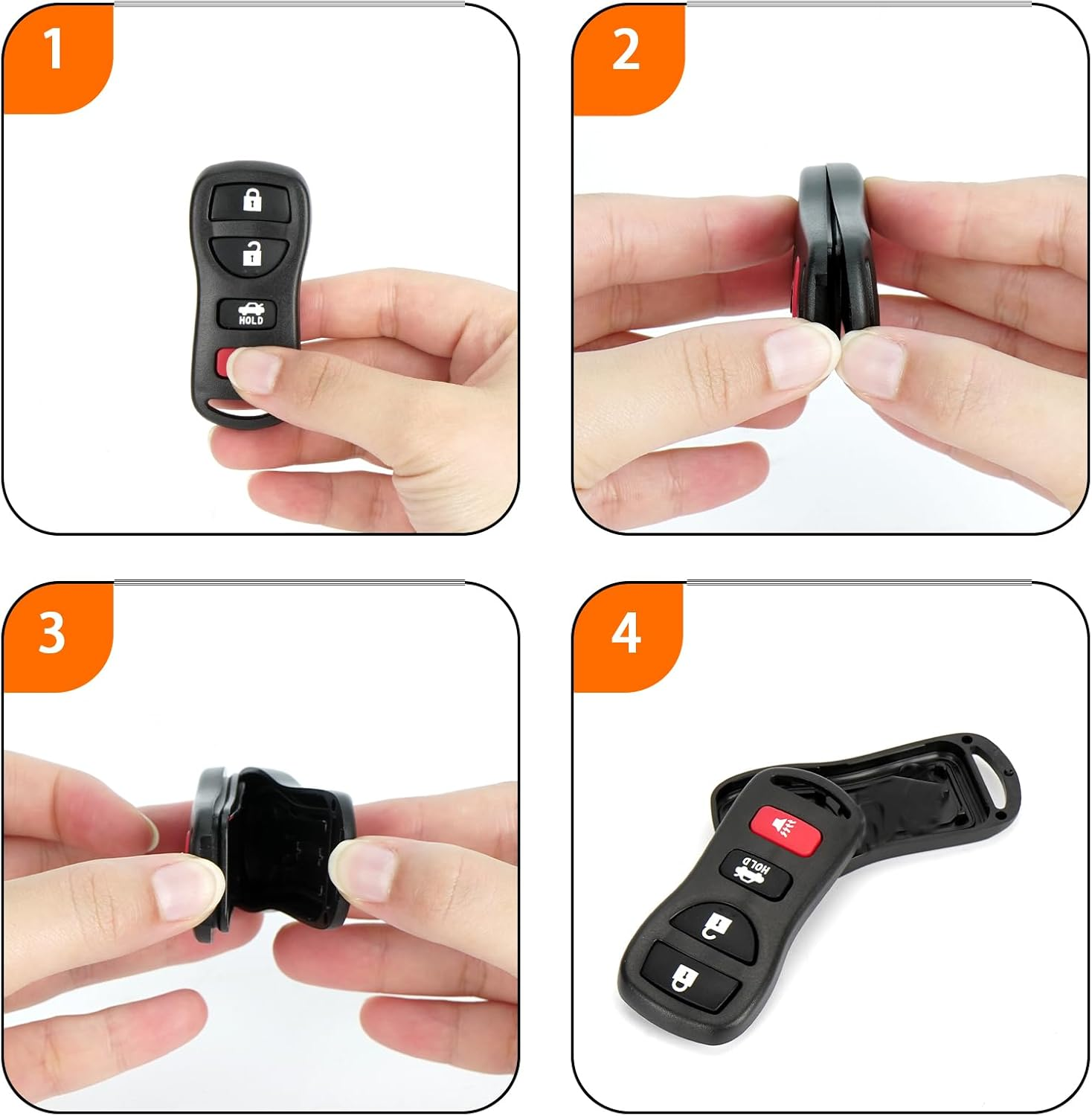 2 Pack Remote Fake Car Key Secret Safe, Portable Secret Hidden Pill Container, Diversion Safe Compartment Container to Hide Pills Jewelry or Valuables - Battery Bank (Black High-Capacity) image number 2