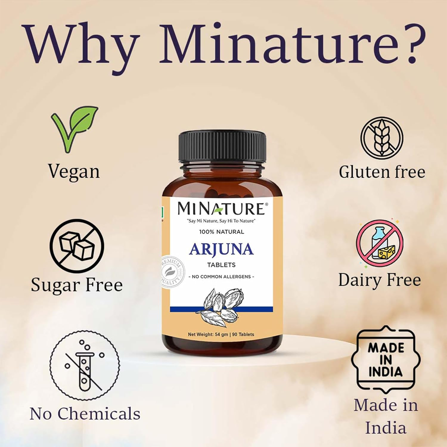 Arjuna Tablets by Mi Nature -90 Tablets, 1000Mg | 45 Day Supply | 100% Natural Arjuna Tablet | Arjun Bark | Saraca Indica | image number 6