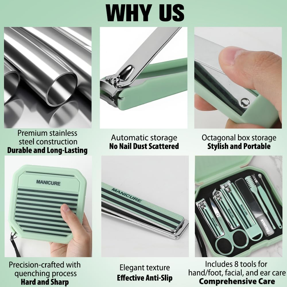 Lmashrbaiw Nail Kit,Nail Clippers,Stocking Stuffers for Adults,Manicure Set,Cuticle Trimmer,Manicure Kit,Christmas Gifts under 10 Dollars for Men Women,Pedicure Tools for Feet,Boyfriend Husband Gifts image number 4