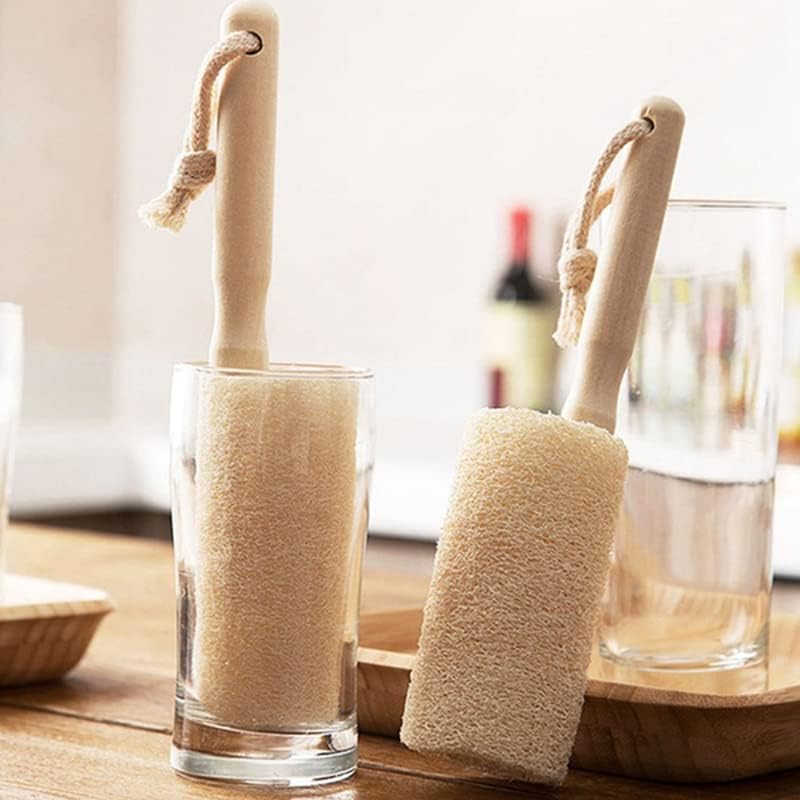 IKAAR Bottle Brush Glass Brush Loofah Cleaning Brush for Water Bottle, Glassware, Drinking Cups, Baby Bottles image number 1
