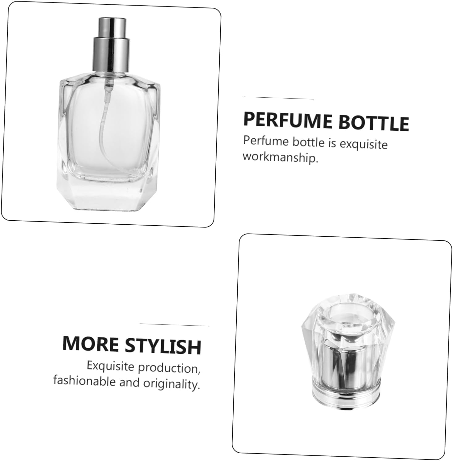 LALADEFIEE 2Pcs Refillable Glass Perfume Atomizer Spray Bottles Compact Travel Fragrance Containers for Essential Oils and Perfume image number 6