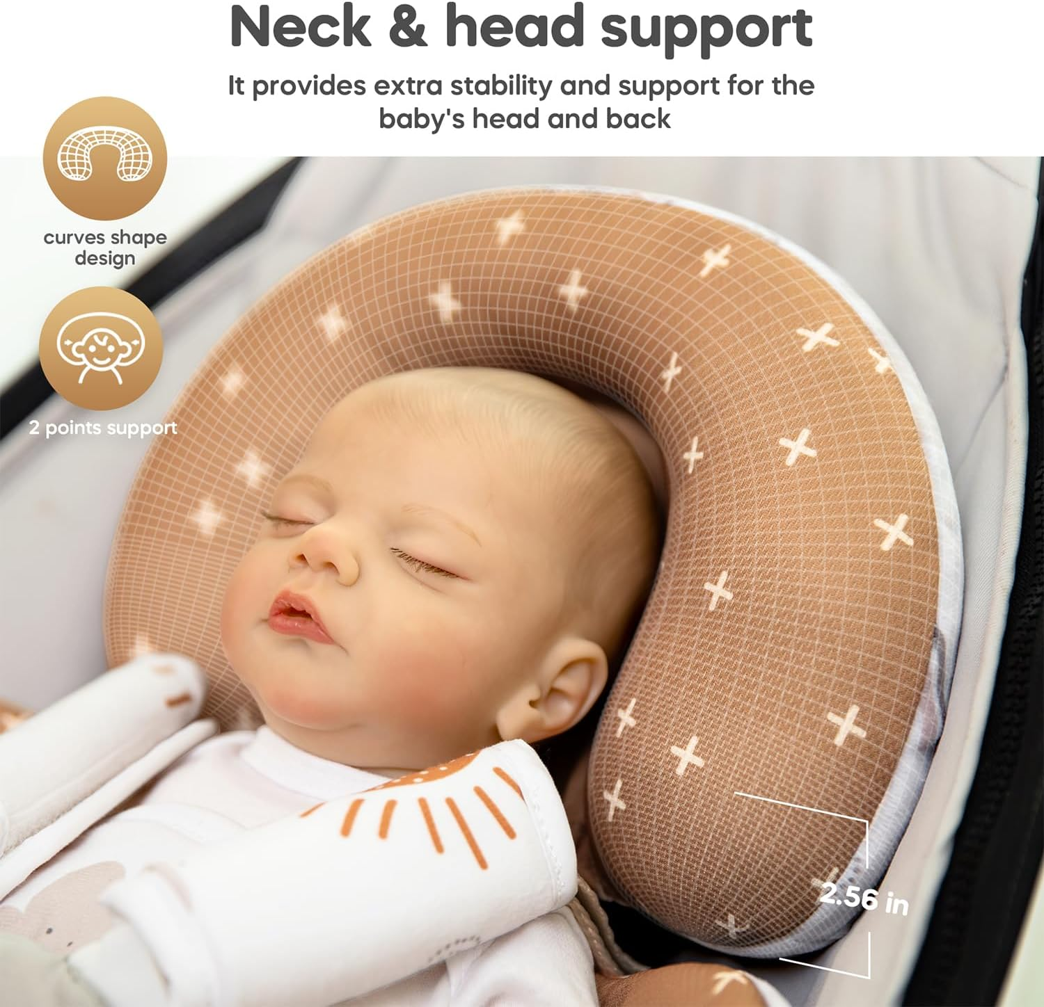 Mamatepe Infant Insert Compatible with 4Moms Mamaroo & Graco Swing and Infant Car Seat,Newborn Insert Head & Body Support Cushion, Reversible Design, Breathable Soft Fabric image number 1