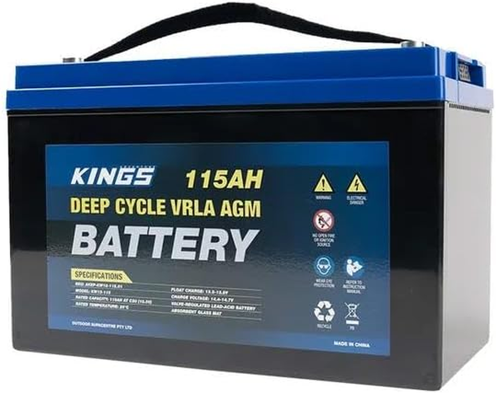 Adventure Kings AGM Deep Cycle Battery 115AH + Rechargeable Lithium LED Worklight