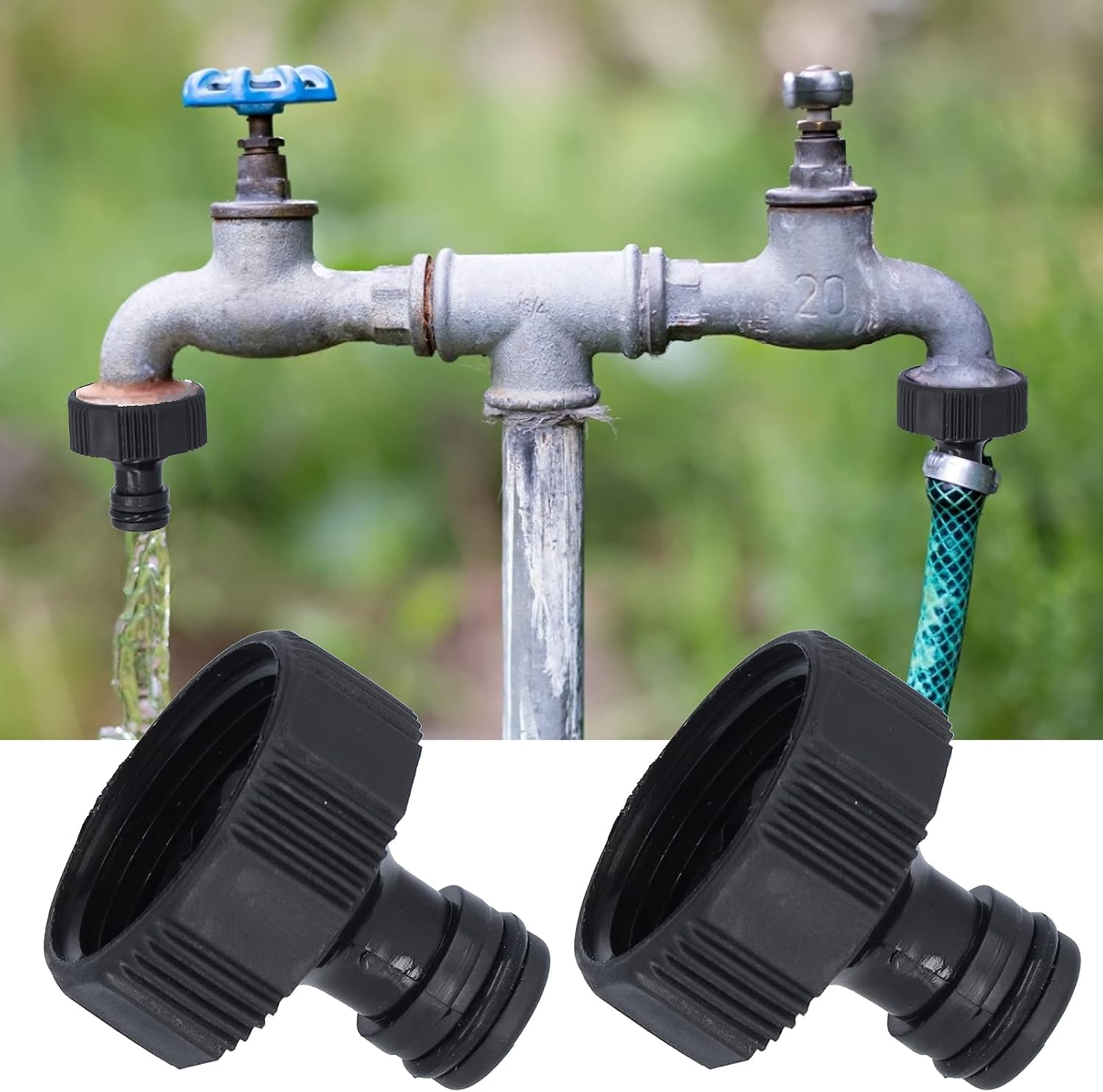 10Pcs Garden Hose Quick Connector Nipple,15Mm Thread Adapter Plastic Sealable Hose Connector for Sprinkler Spray Nozzle (1 Inch Internal Thread) image number 5