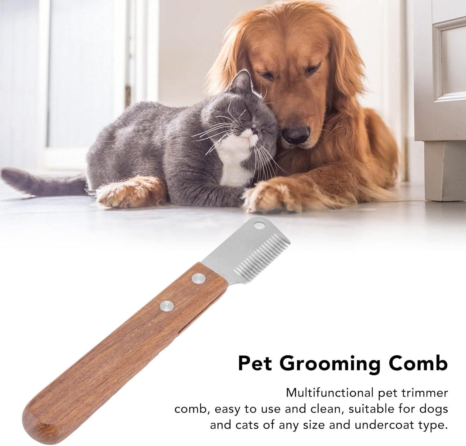 Pet Grooming Supplies, Eliminate Knots Professional Dog Stripping Knife Stainless Steel Promote with Handle for Dogs image number 4