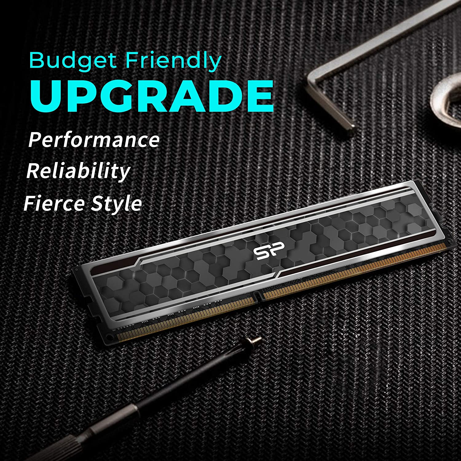 Silicon Power Value Gaming DDR4 RAM 16GB (8Gbx2) 3200Mhz (PC4 25600) CL16 1.35V Desktop Memory Module with Heatsink Camouflage Grey SP016GXLZU320BDAJ5 image number 2