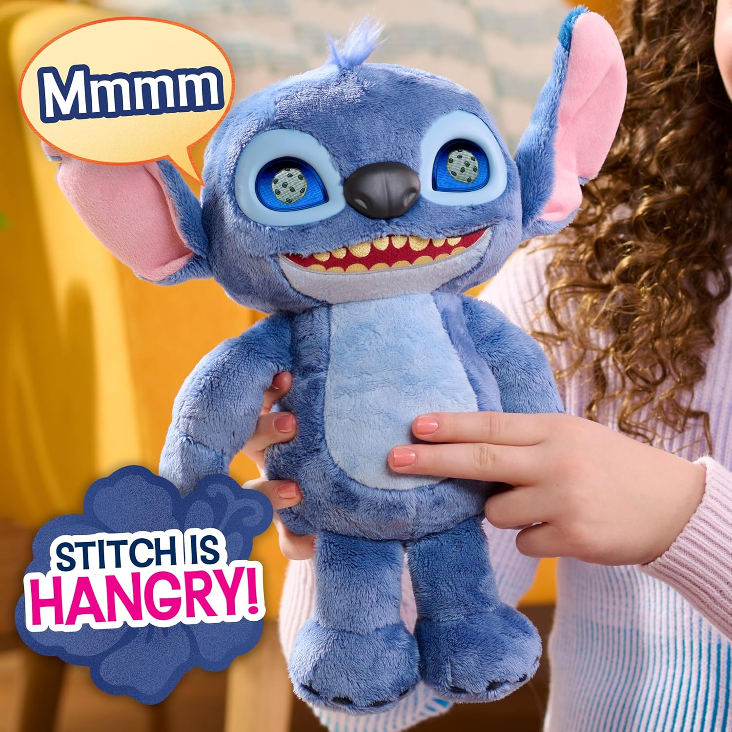Disney Stitch Many Moods 14-Inch Interactive Plush, 50+ Sounds & Phrases, LCD Eyes, Inspired by Disney'S New Live-Action Lilo & Stitch Movie, Toy for Fans, Girls, Boys, Kids 3+ by Just Play image number 4