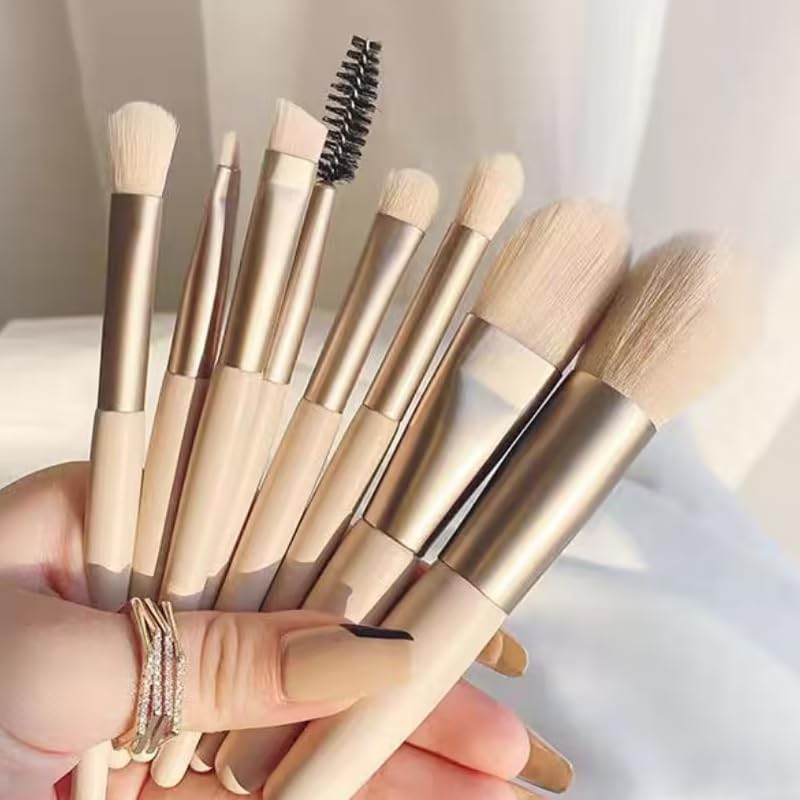 AIMALL 8-Piece Eyeshadow Brush Set &ndash; Premium Synthetic Makeup Brushes for Detailing & Blending, Includes Travel Bag, Perfect for Makeup Enthusiasts & Professionals